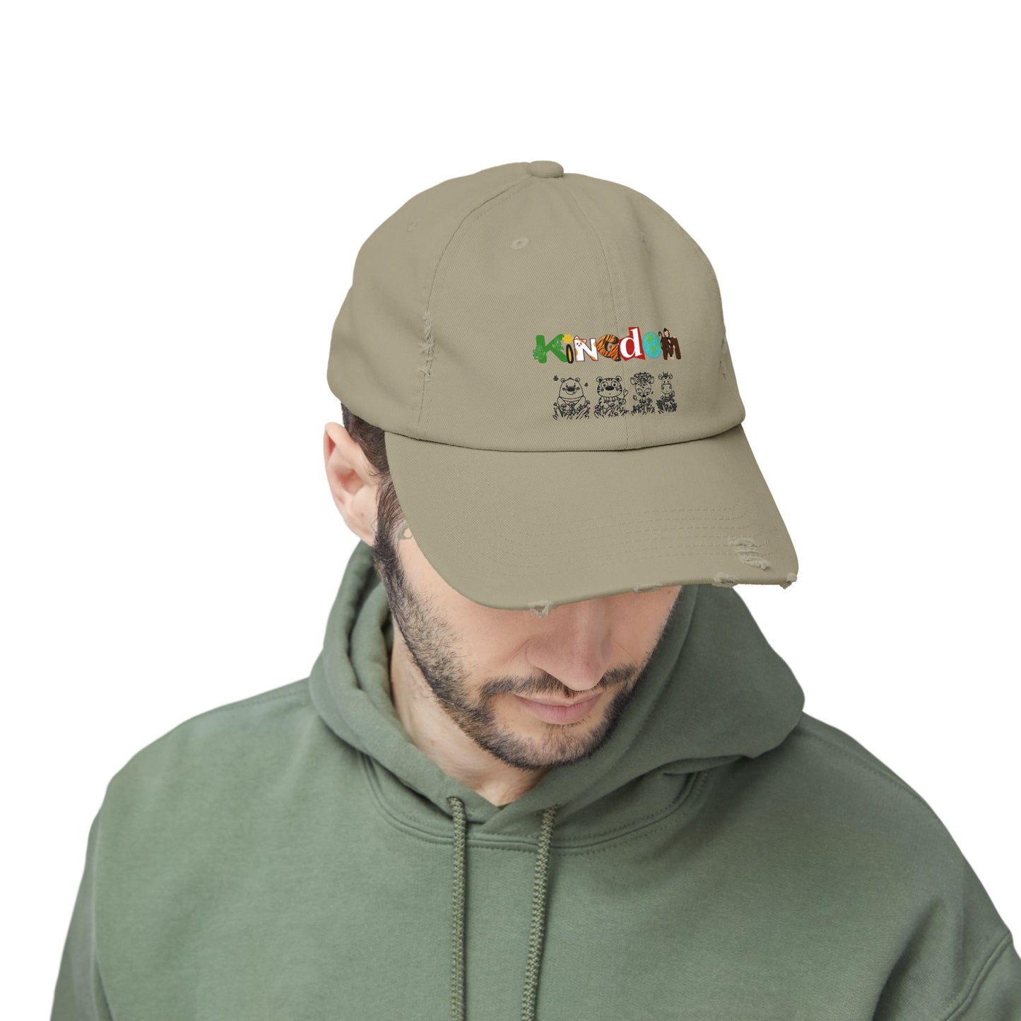 Graphic animal-themed Unisex Distressed Cap