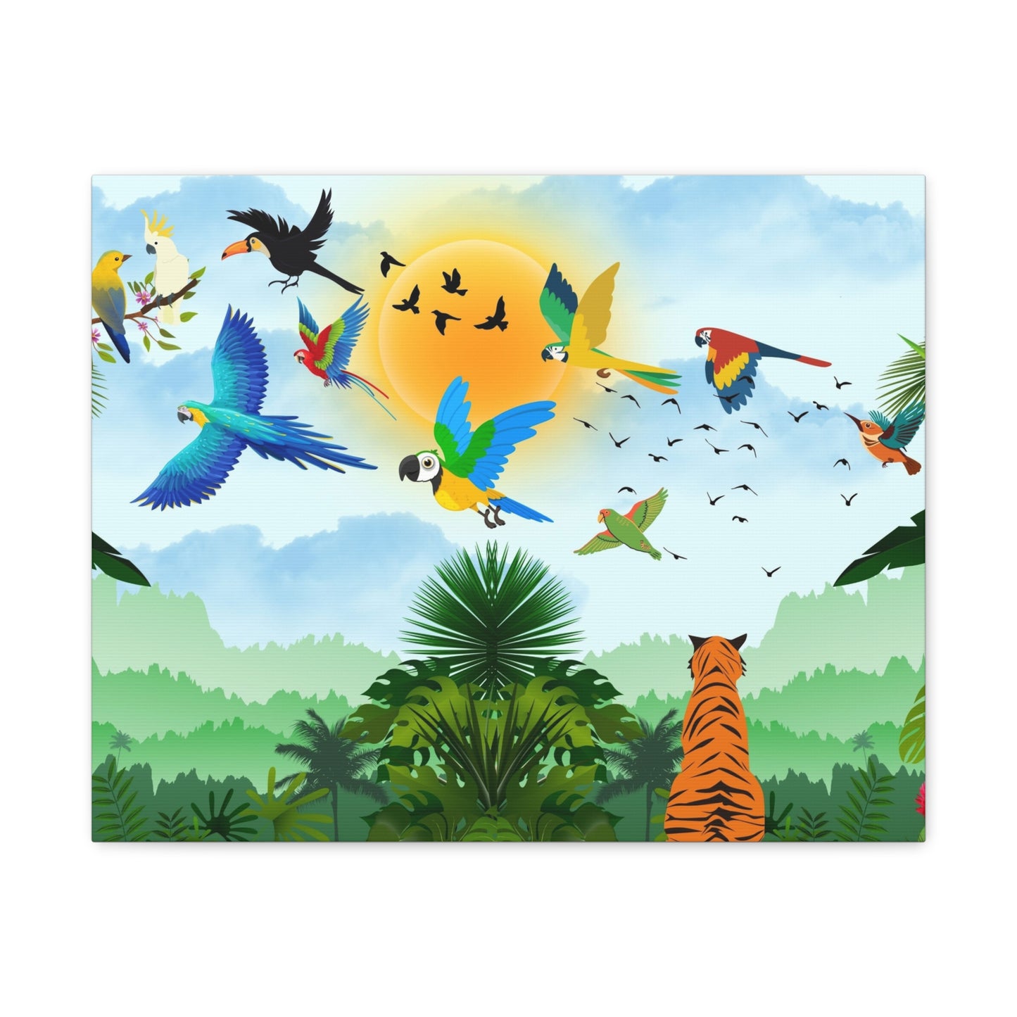 Tropical Bird Canvas, Rainforest, Wild Life Wall Art, Home Decor, Gallery Wrap