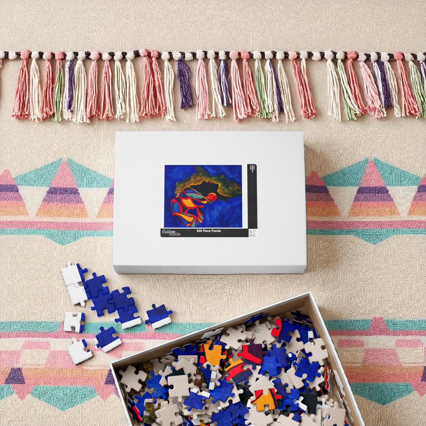 Artistic African Abstract Landscape Puzzle - Unique Design, Multiple Sizes
