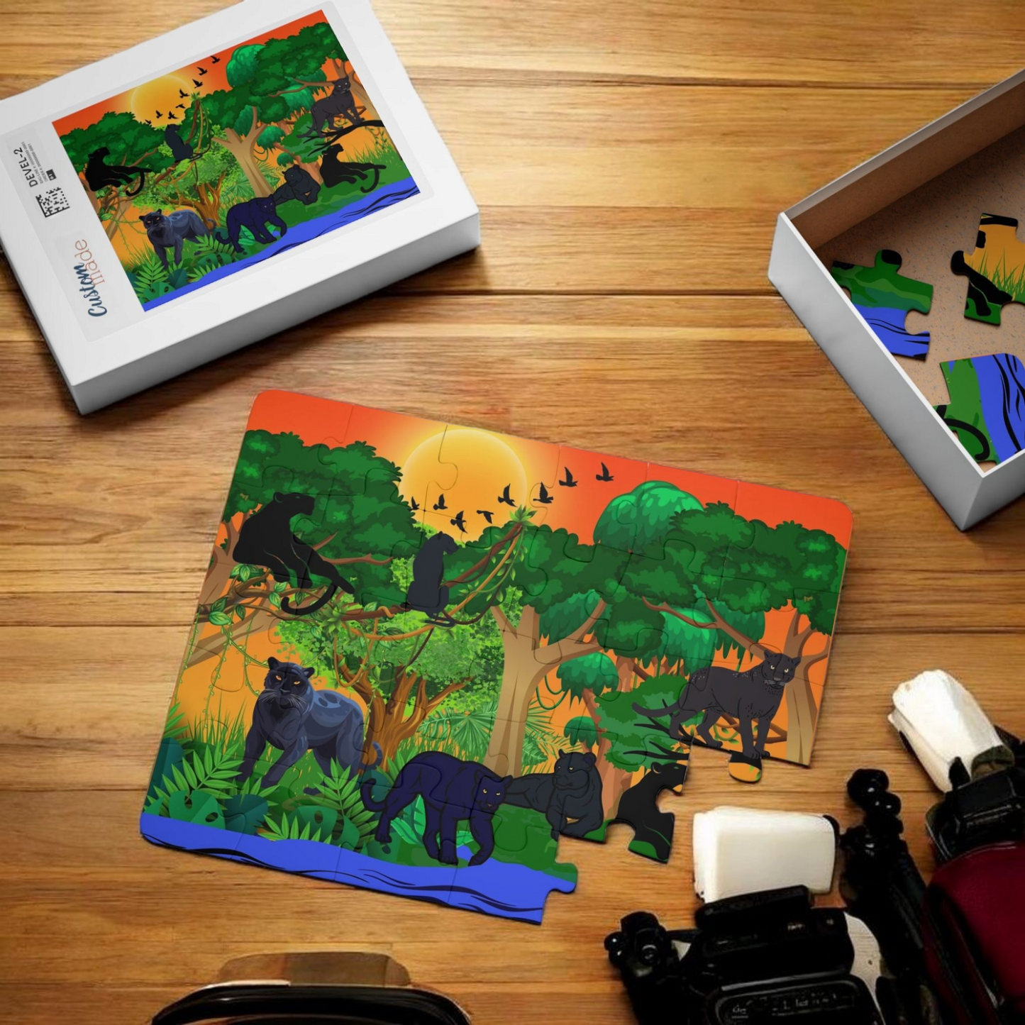 Panther Animals in Jungle Kids Puzzle, 30-Piece - Fun Educational Activity for Children