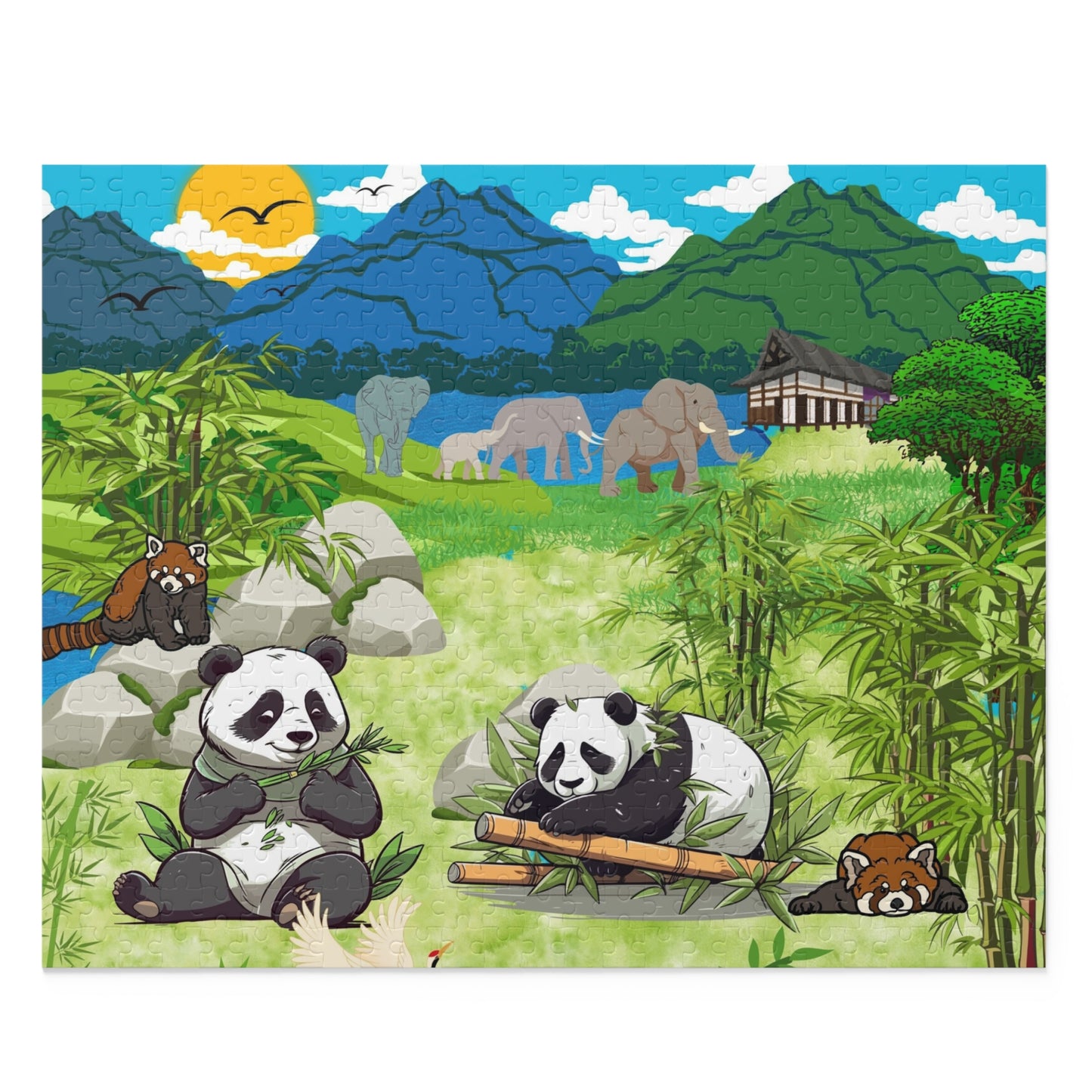 Panda Paradise Puzzle - 120, 252, 500-Piece Nature Jigsaw for Animal Lovers