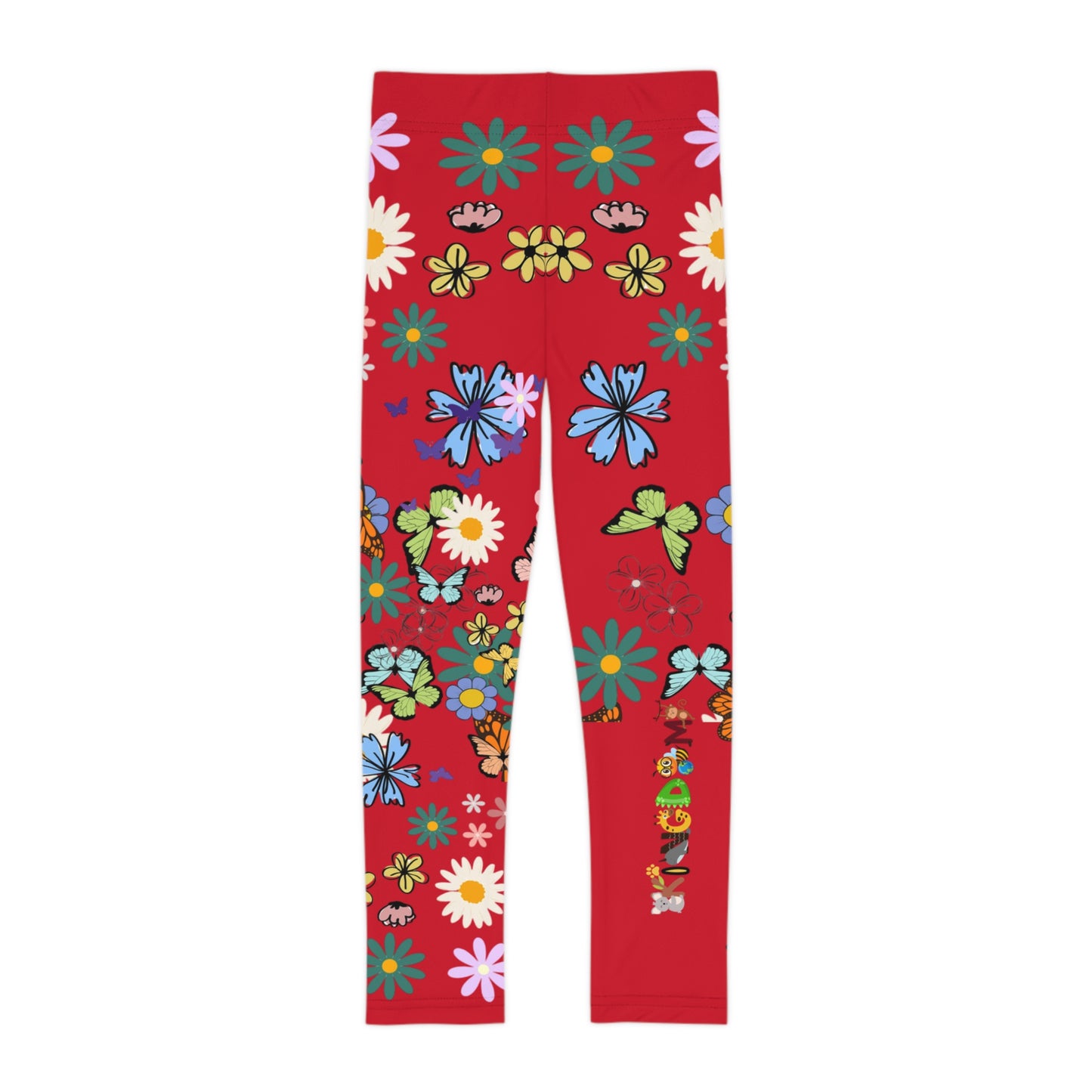 Colorful Floral Kids Leggings - Playful Butterfly & Flower Design