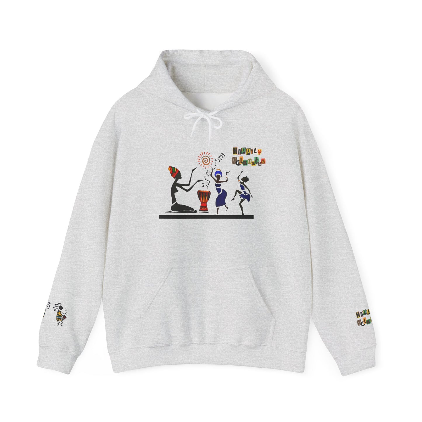 Ethnic Streetwear Unisex Heavy Blend, Hand-Drawn Tribal Music Art, Daily Wear