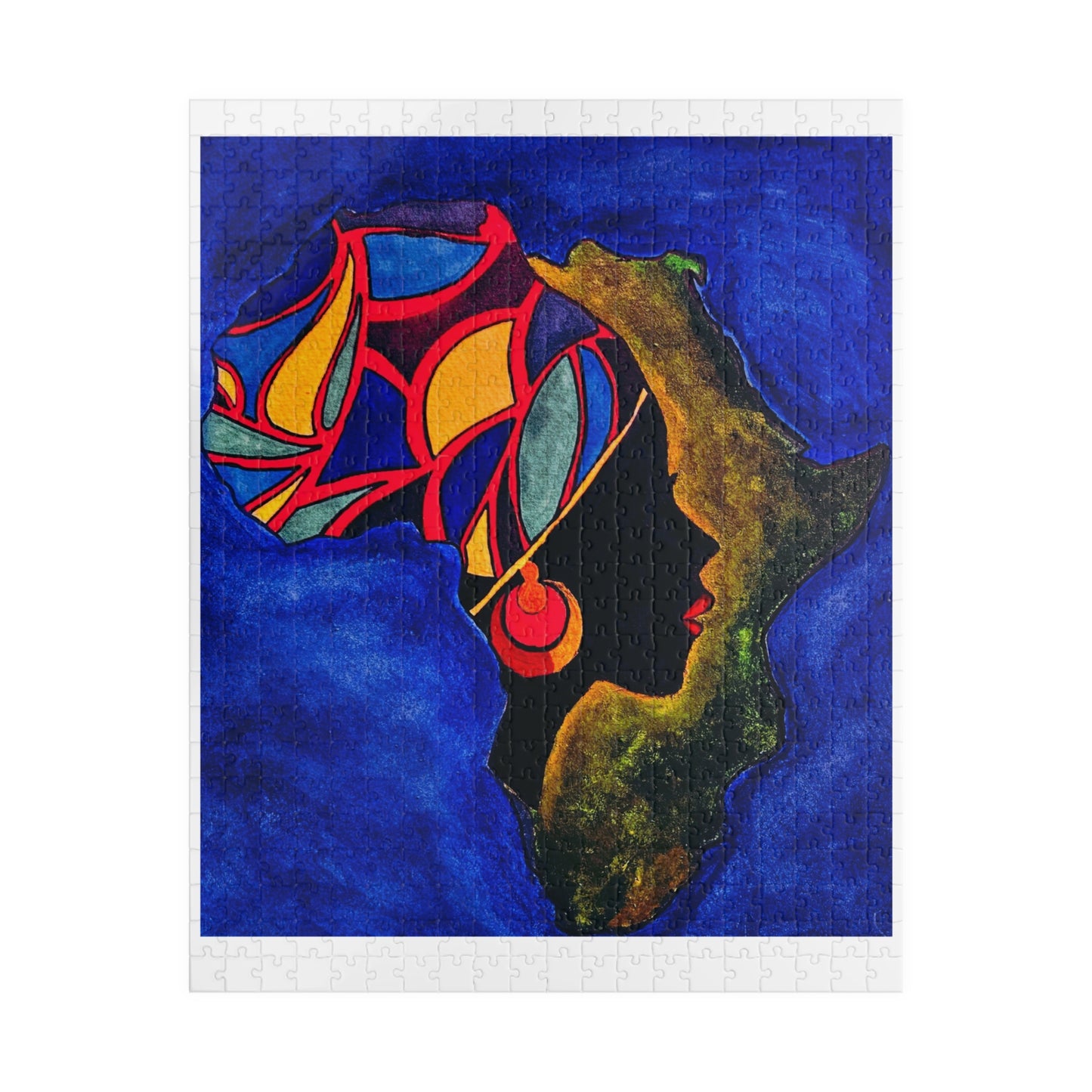 Artistic African Abstract Landscape Puzzle - Unique Design, Multiple Sizes