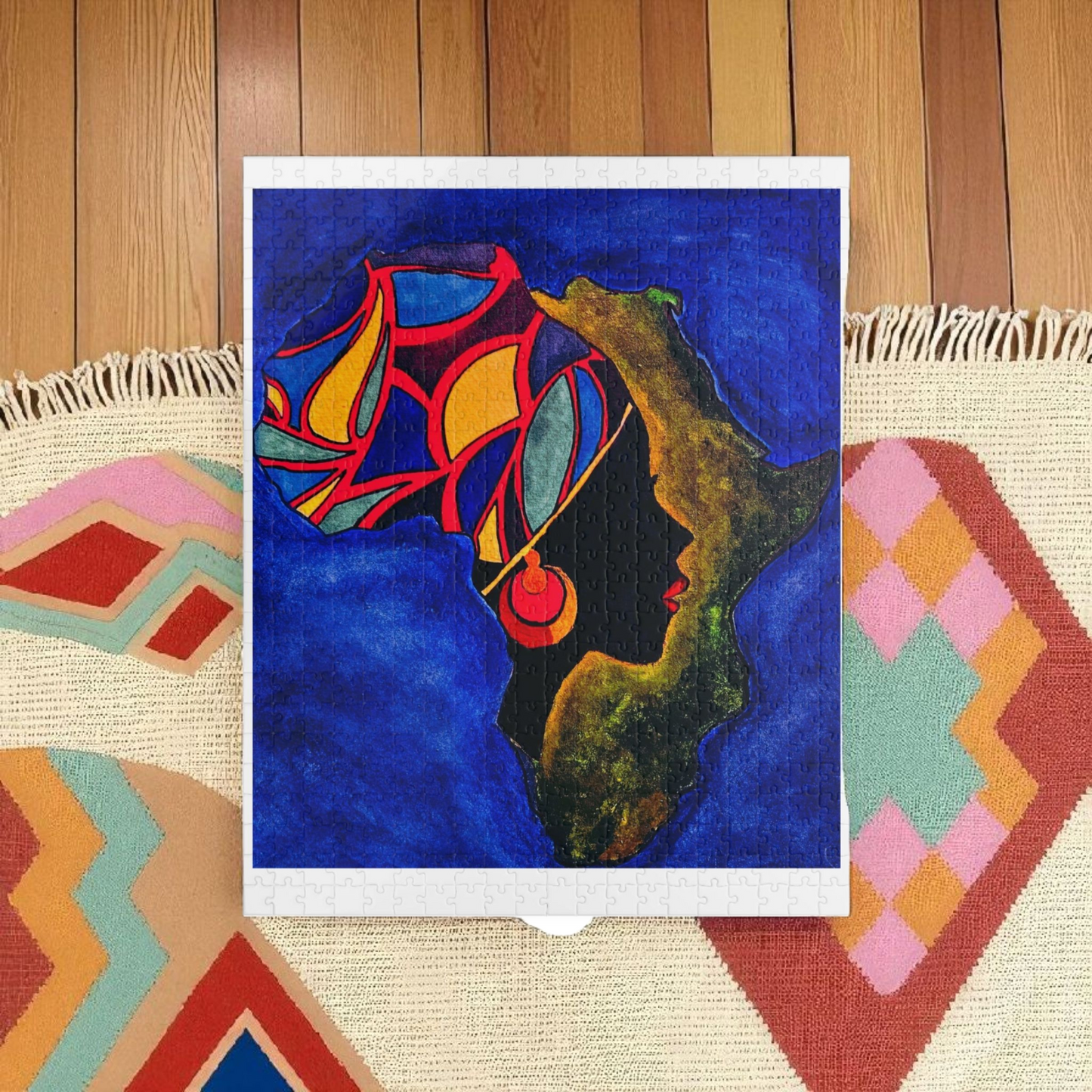 Artistic African Abstract Landscape Puzzle - Unique Design, Multiple Sizes