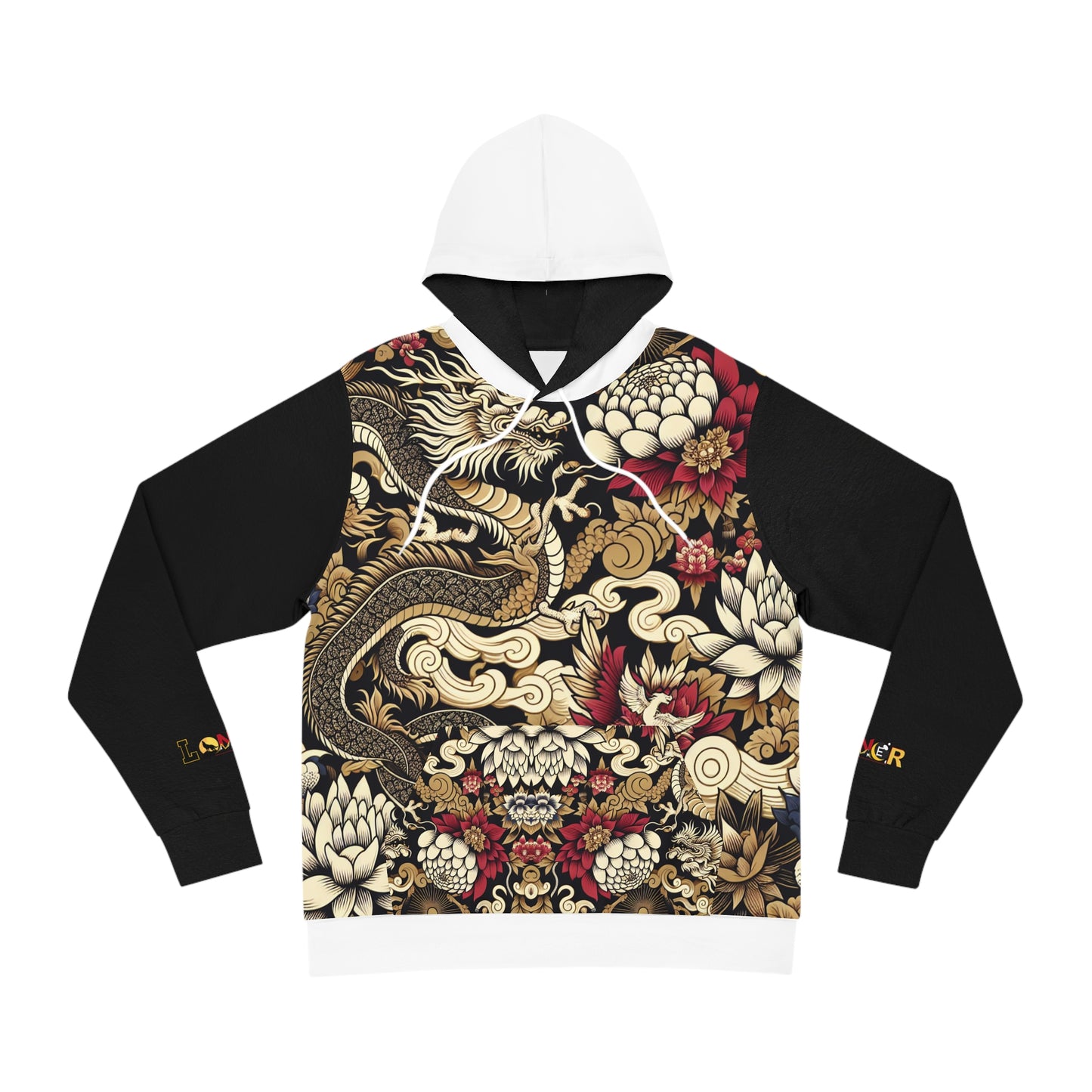 Stylish Dragon Hoodie, Unique Fashion Sweatshirt, AOP Design, Trendy Streetwear