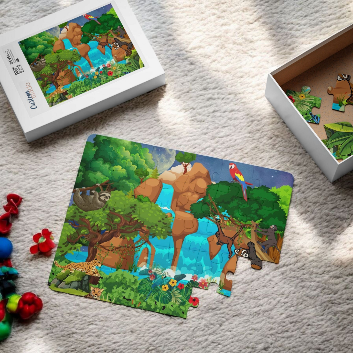 Kids' Puzzle, 30-Piece - Monkeys Animal in Jungle Educational Toy Game for Children