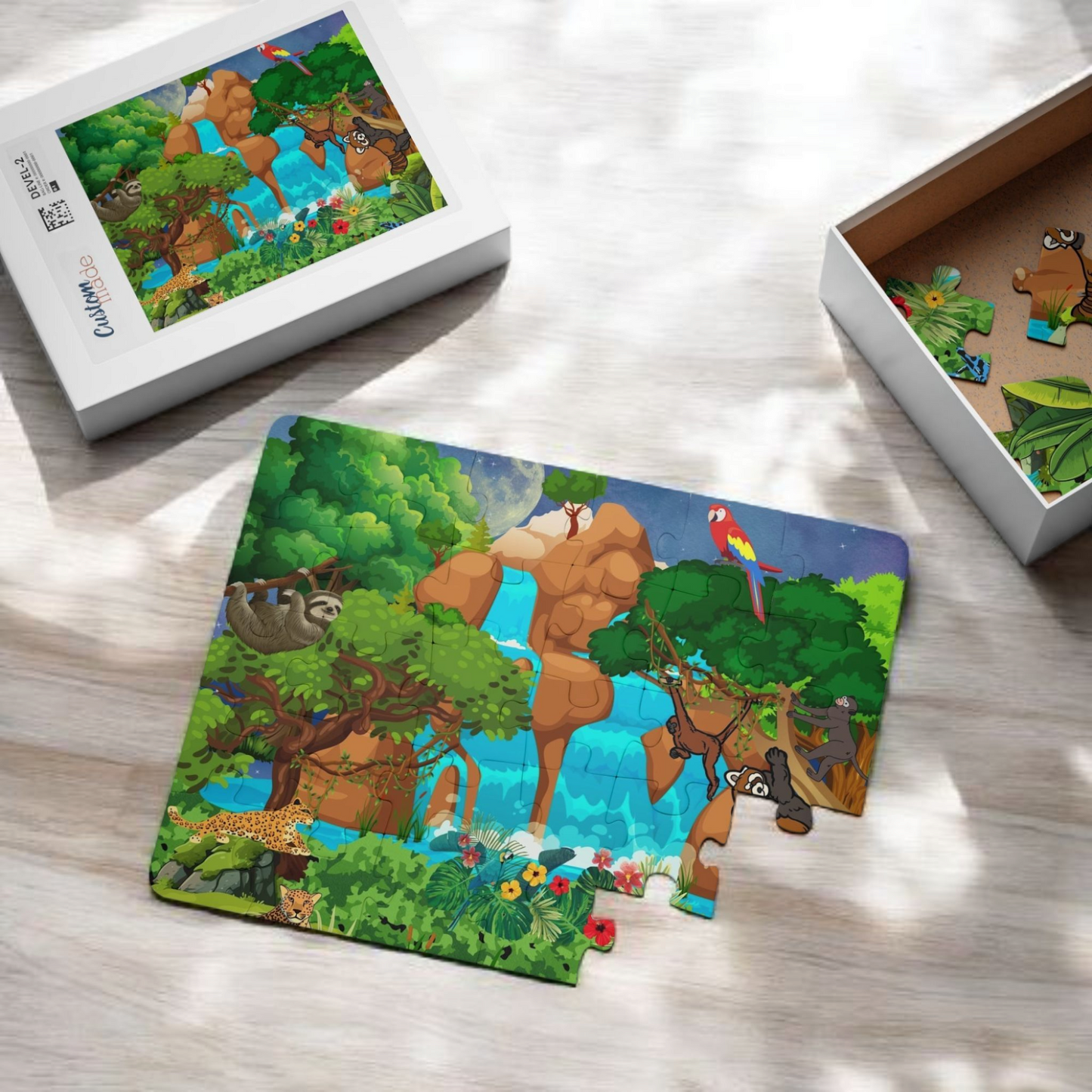 Kids' Puzzle, 30-Piece - Monkeys Animal in Jungle Educational Toy Game for Children