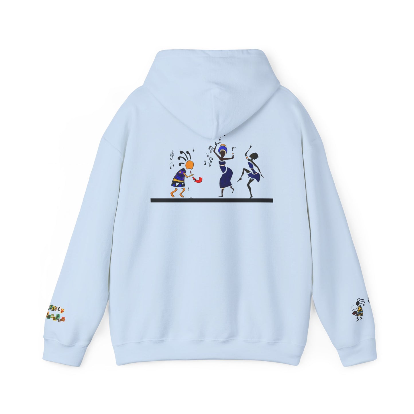 Ethnic Streetwear Unisex Heavy Blend, Hand-Drawn Tribal Music Art, Daily Wear