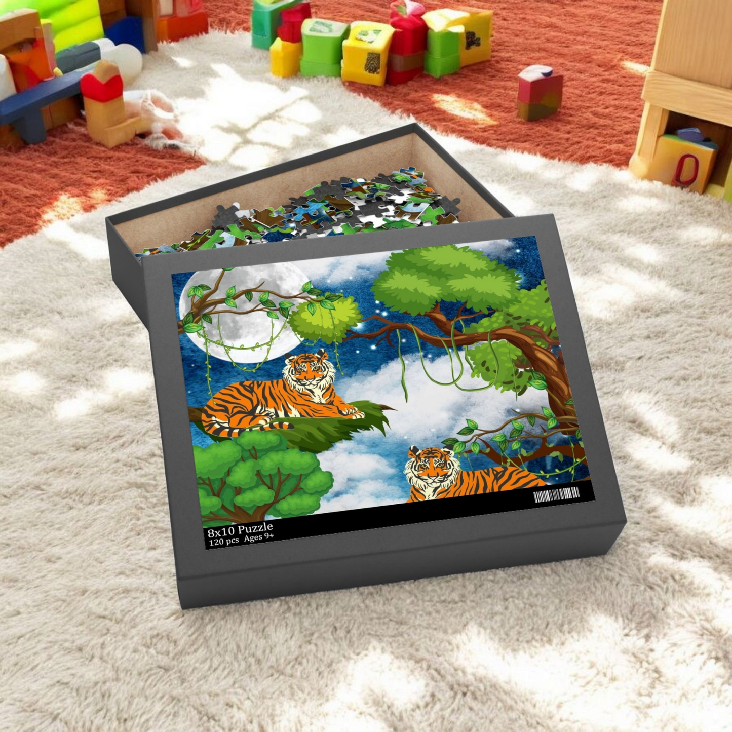 Tropical Tiger Puzzle - 120, 252 & 500-Piece Options | Jungle Wildlife Art