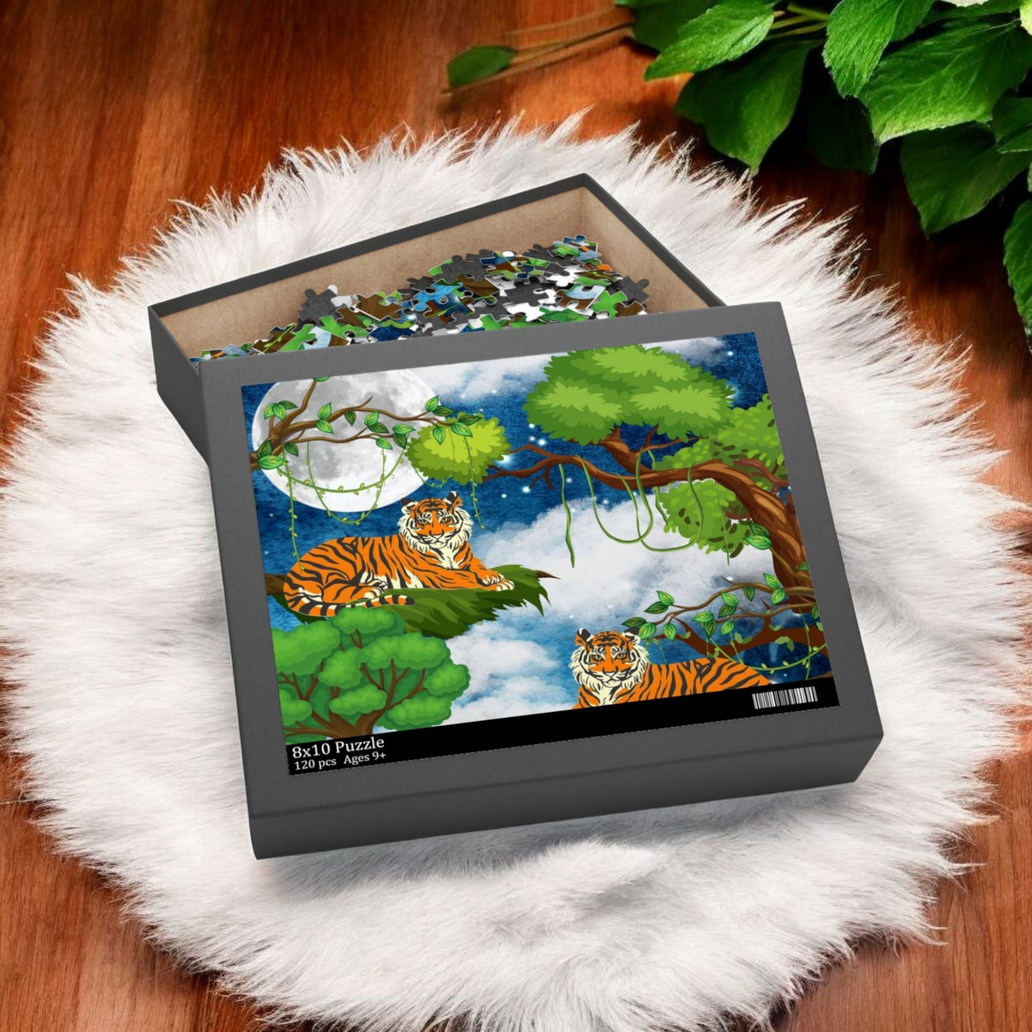 Tropical Tiger Puzzle - 120, 252 & 500-Piece Options | Jungle Wildlife Art