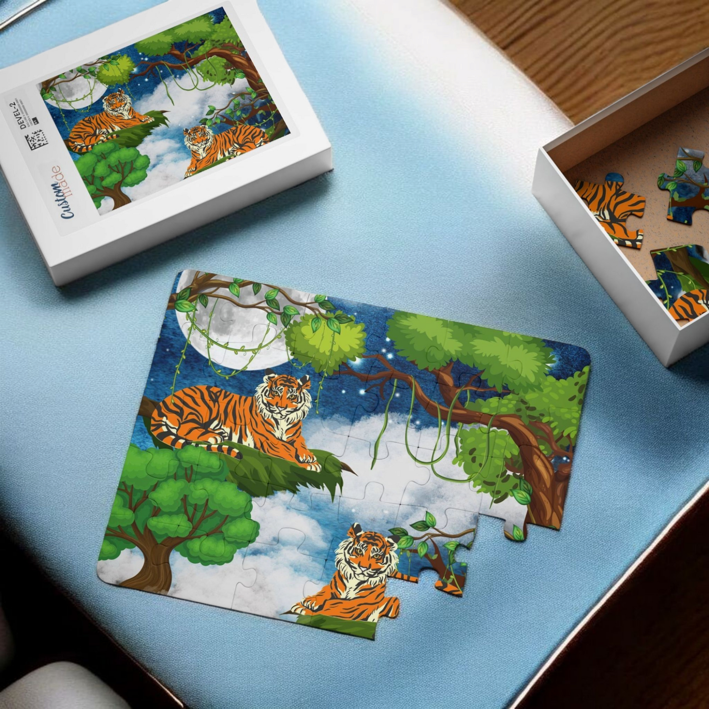 Kids' Puzzle, 30-Piece - Jungle Animal Tiger Puzzle, Fun Educational Toy, Preschool Gift