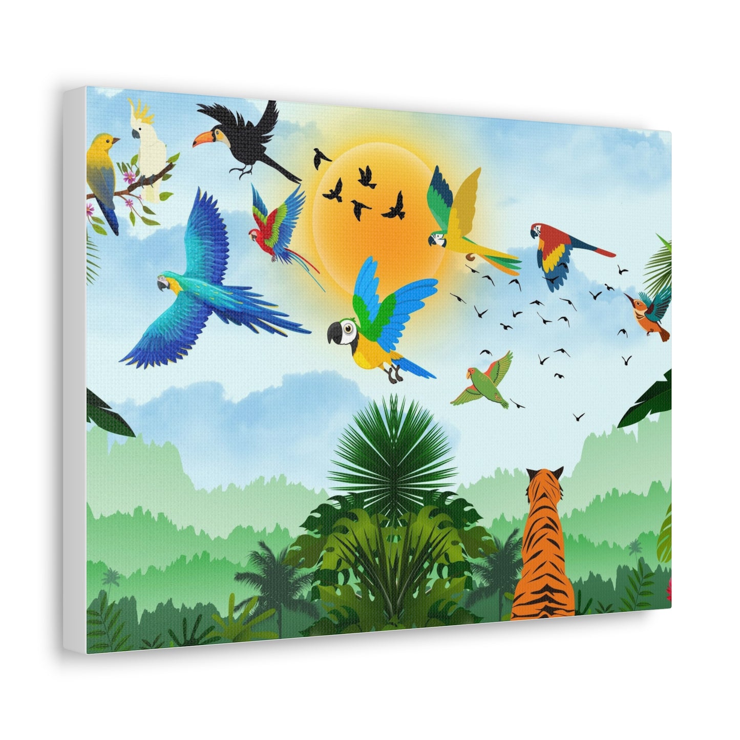 Tropical Bird Canvas, Rainforest, Wild Life Wall Art, Home Decor, Gallery Wrap