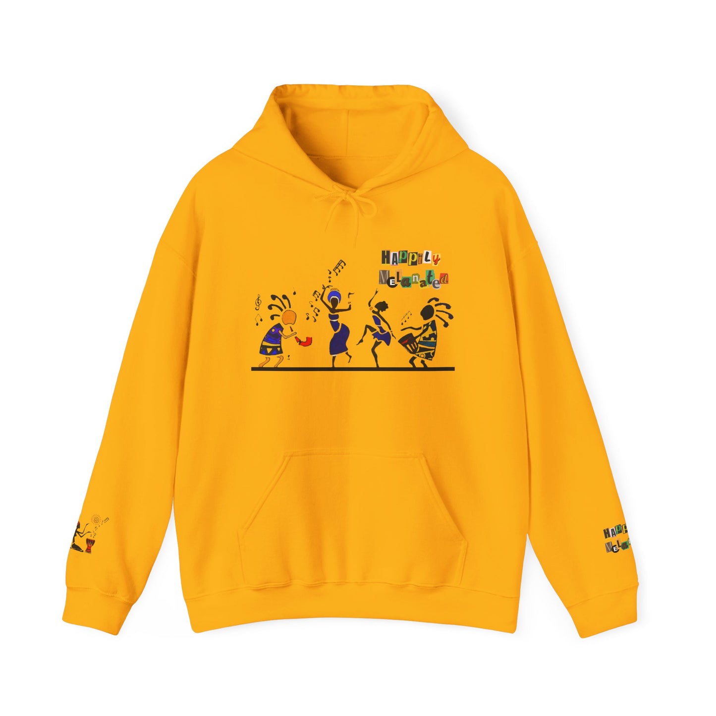 Ethnic Streetwear Pullover Hoodie, Hand-Drawn Tribal Music Art, Urban Fashion