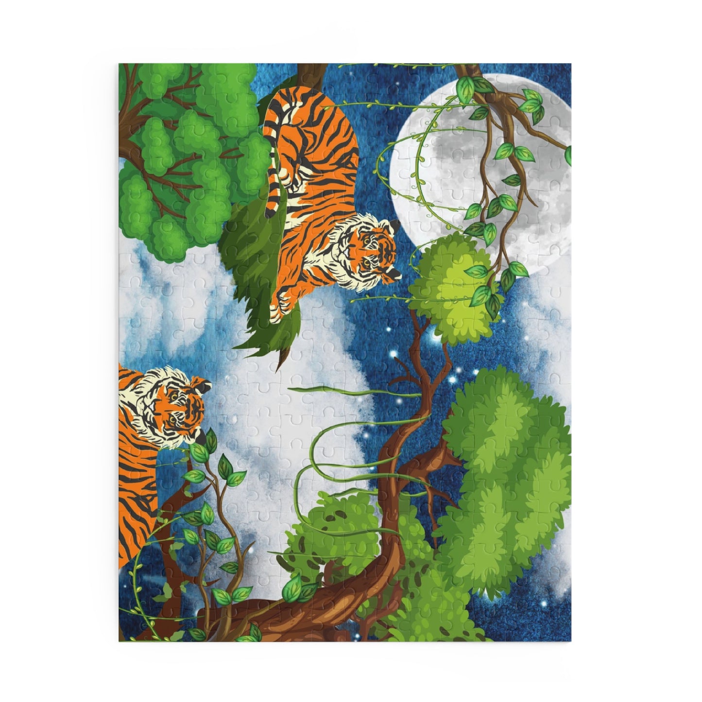 Tropical Tiger Puzzle - 120, 252 & 500-Piece Options | Jungle Wildlife Art