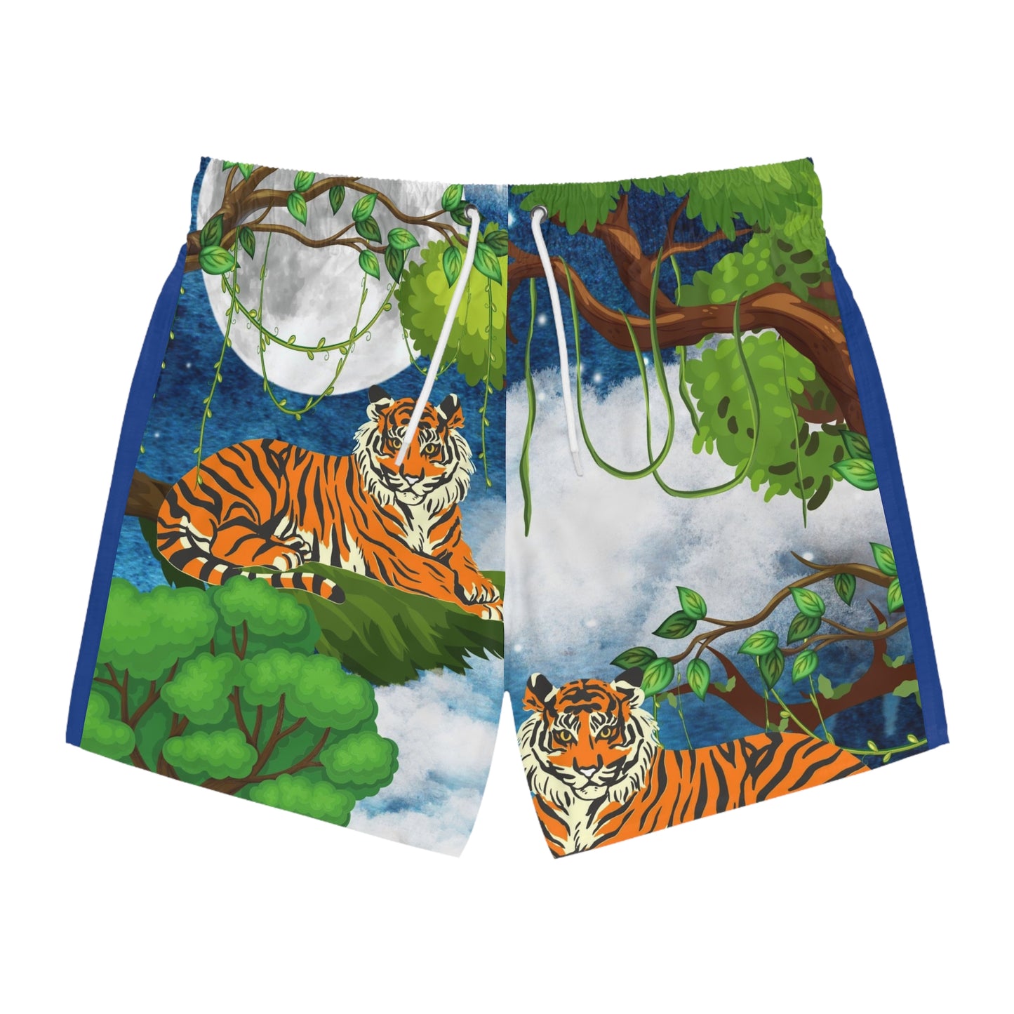 Tropical Tiger Swim Trunks - Fun Jungle Print for Summer Adventures