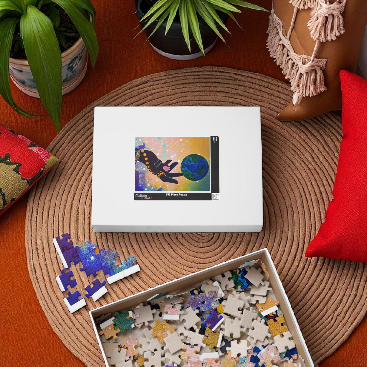 Earth Hand Illustration Puzzle - 110 to 1014 Pieces, Vibrant World Artwork