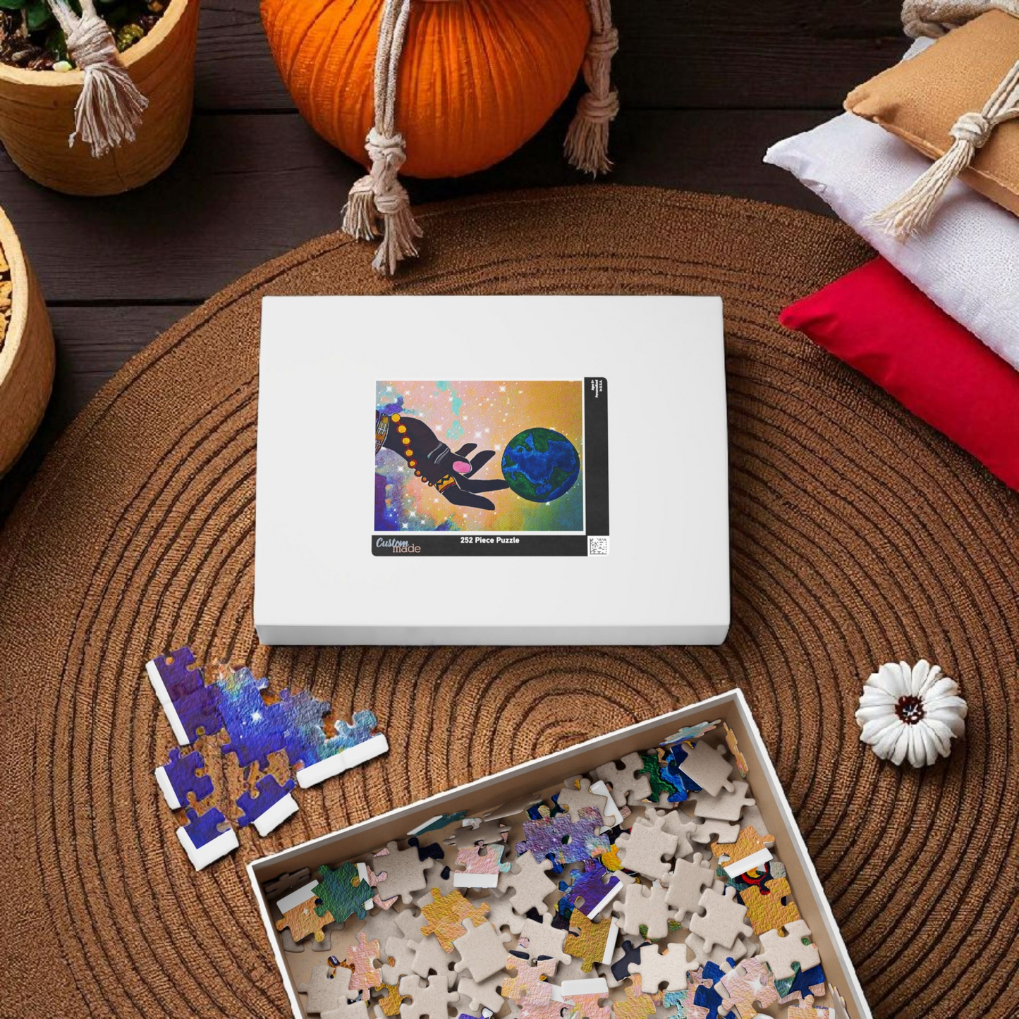 Earth Hand Illustration Puzzle - 110 to 1014 Pieces, Vibrant World Artwork