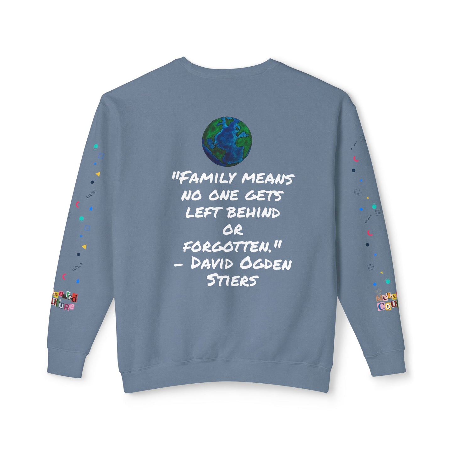 Bold Ethnic Unisex Light Weight Crewneck, Hand-drawn Tribal Family Doodle Design