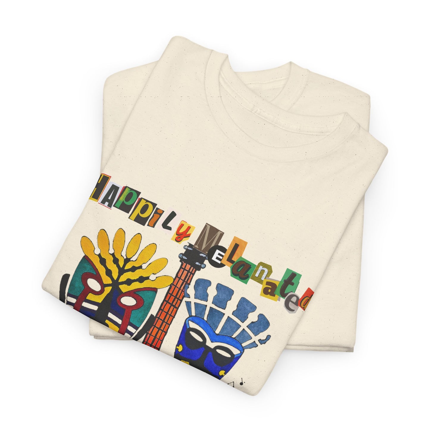 Guitar Art Tribal Masks Unisex Tee, Music Lover Graphic Shirt, Unique Handcrafted Tee