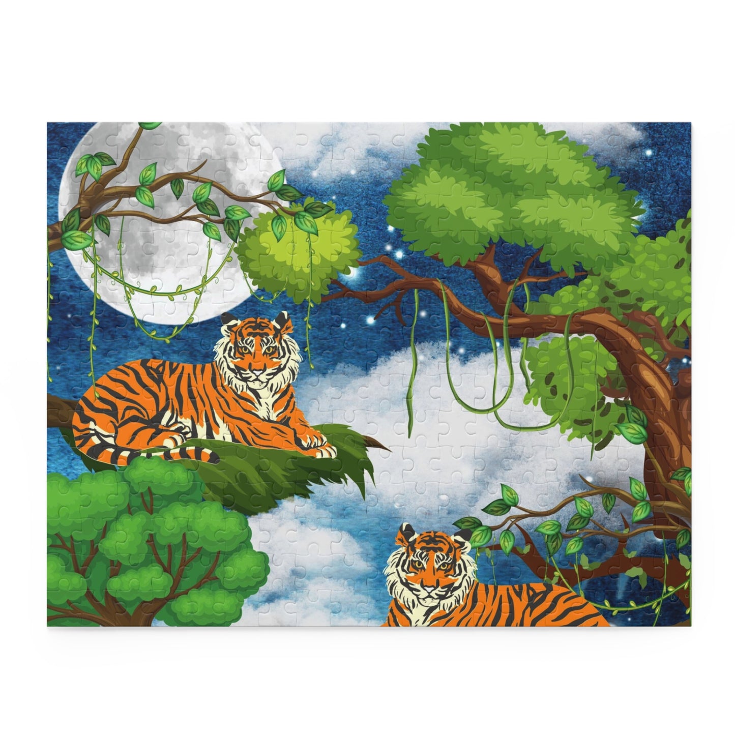 Tropical Tiger Puzzle - 120, 252 & 500-Piece Options | Jungle Wildlife Art