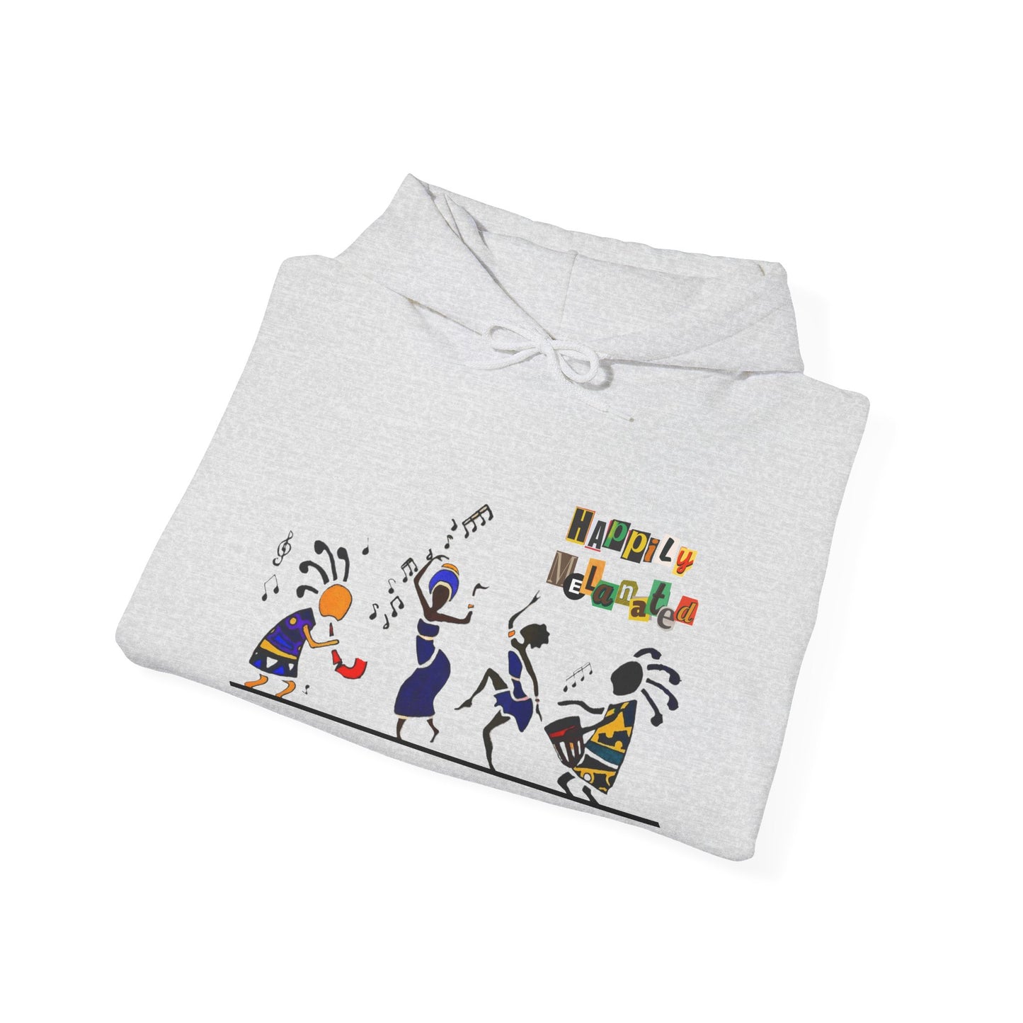 Ethnic Streetwear Pullover Hoodie, Hand-Drawn Tribal Music Art, Urban Fashion
