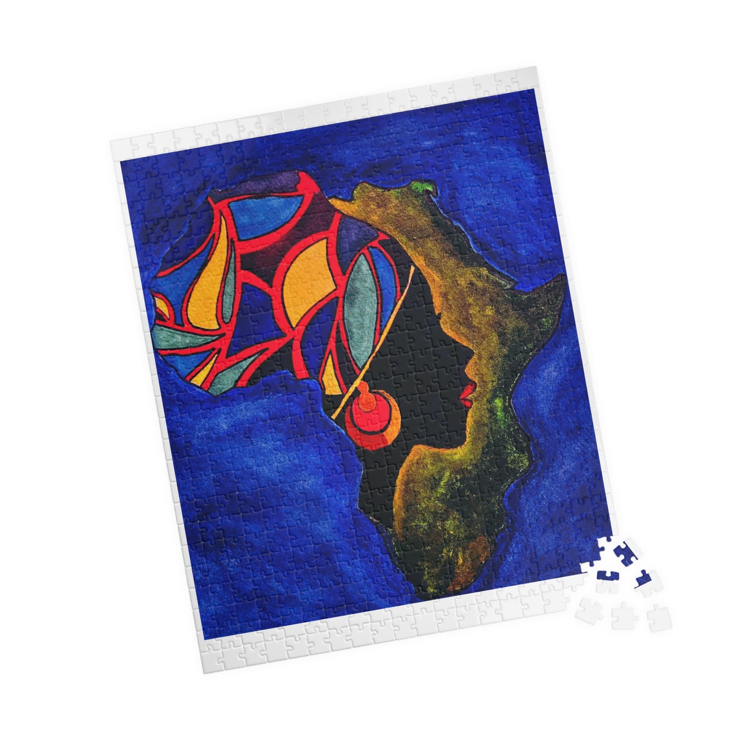 Artistic African Abstract Landscape Puzzle - Unique Design, Multiple Sizes