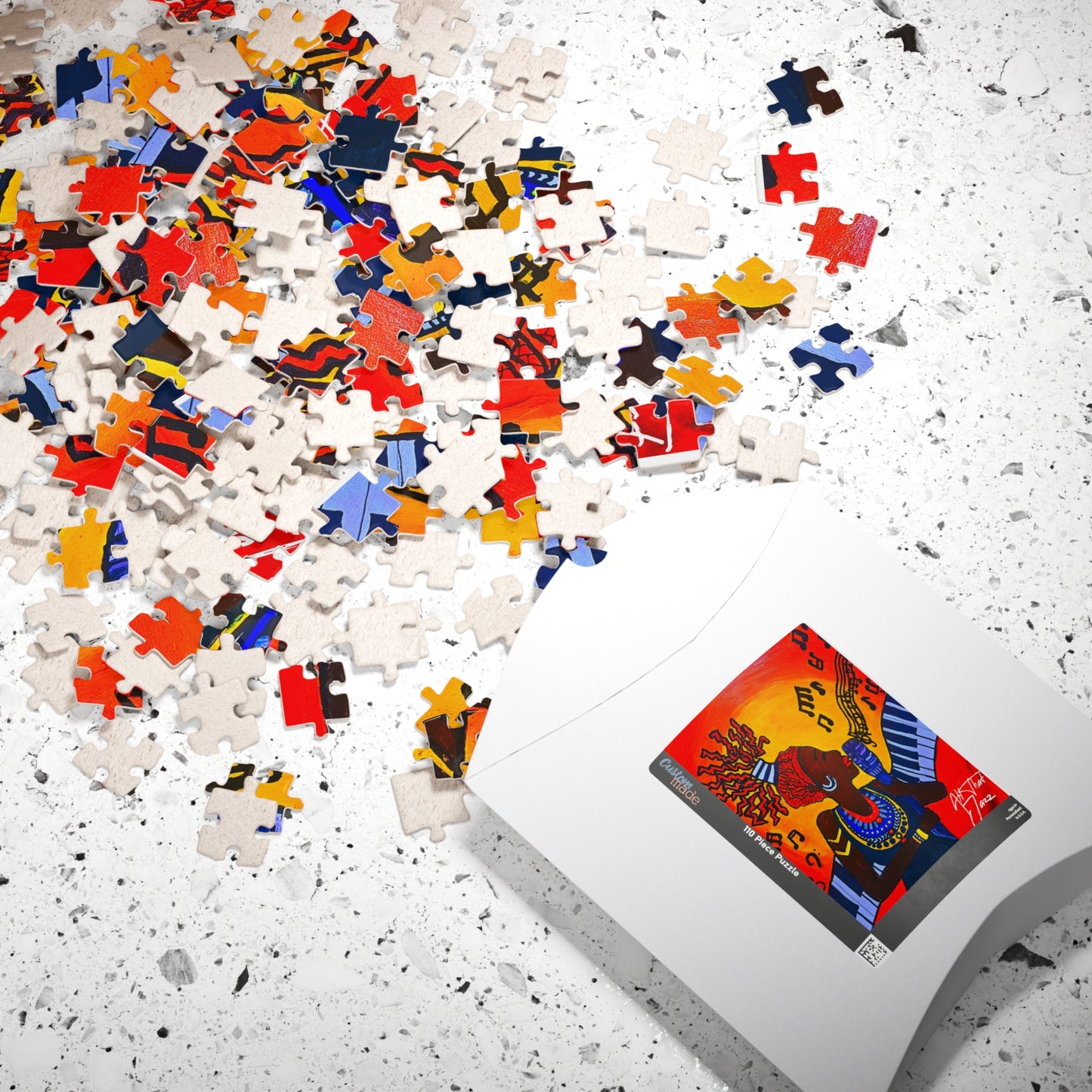 Colorful Jazz Singer Puzzle - Multiple Sizes- Artistic Jigsaw for Music Lovers