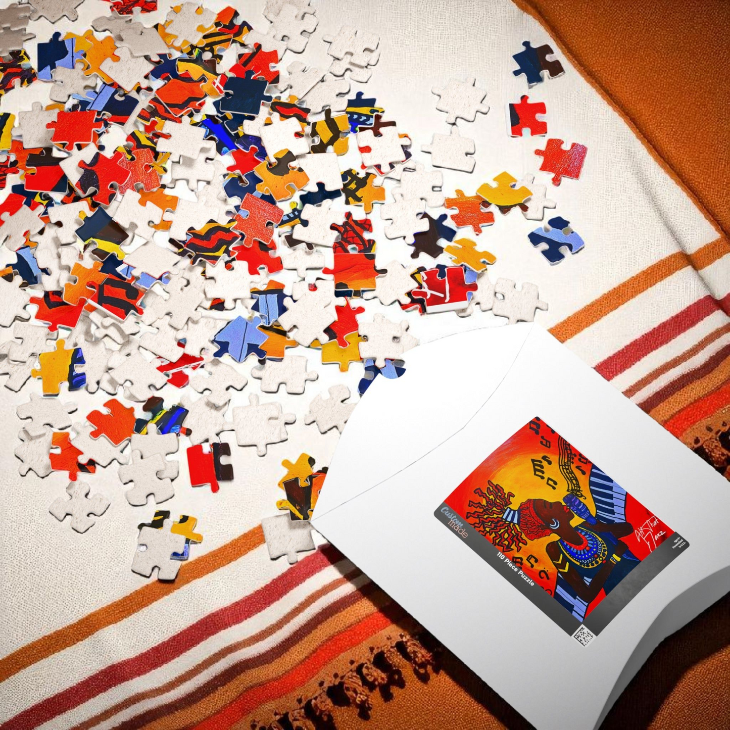 Colorful Jazz Singer Puzzle - Multiple Sizes- Artistic Jigsaw for Music Lovers