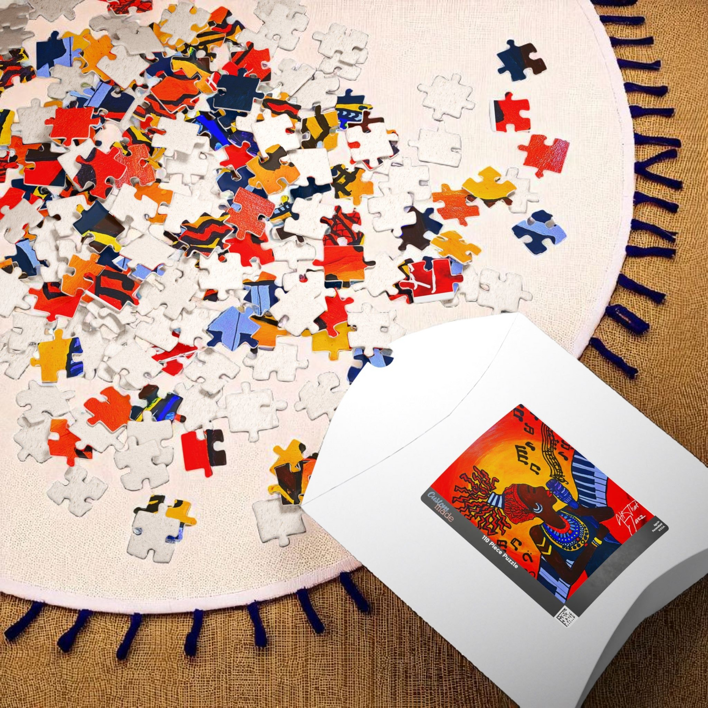 Colorful Jazz Singer Puzzle - Multiple Sizes- Artistic Jigsaw for Music Lovers
