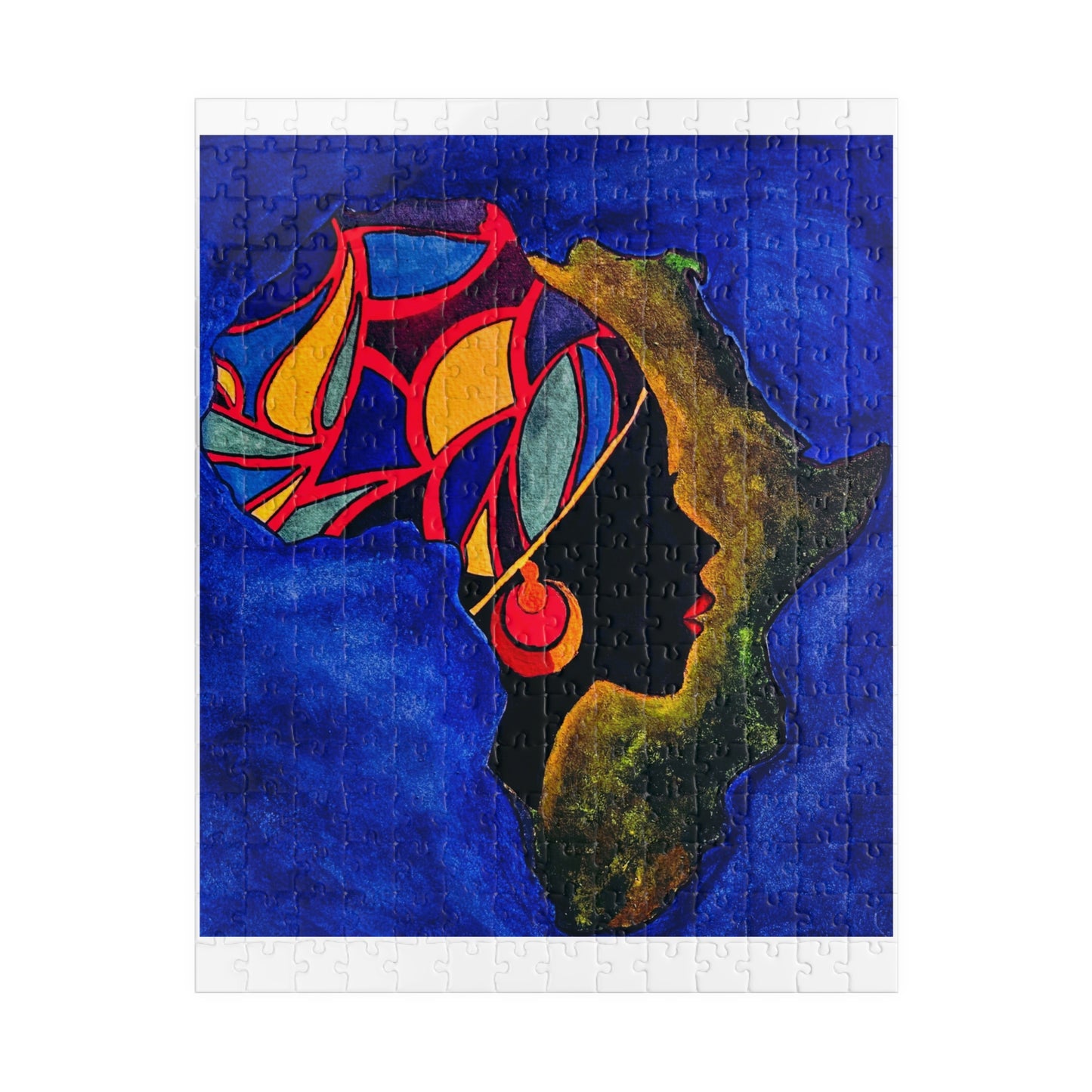 Artistic African Abstract Landscape Puzzle - Unique Design, Multiple Sizes