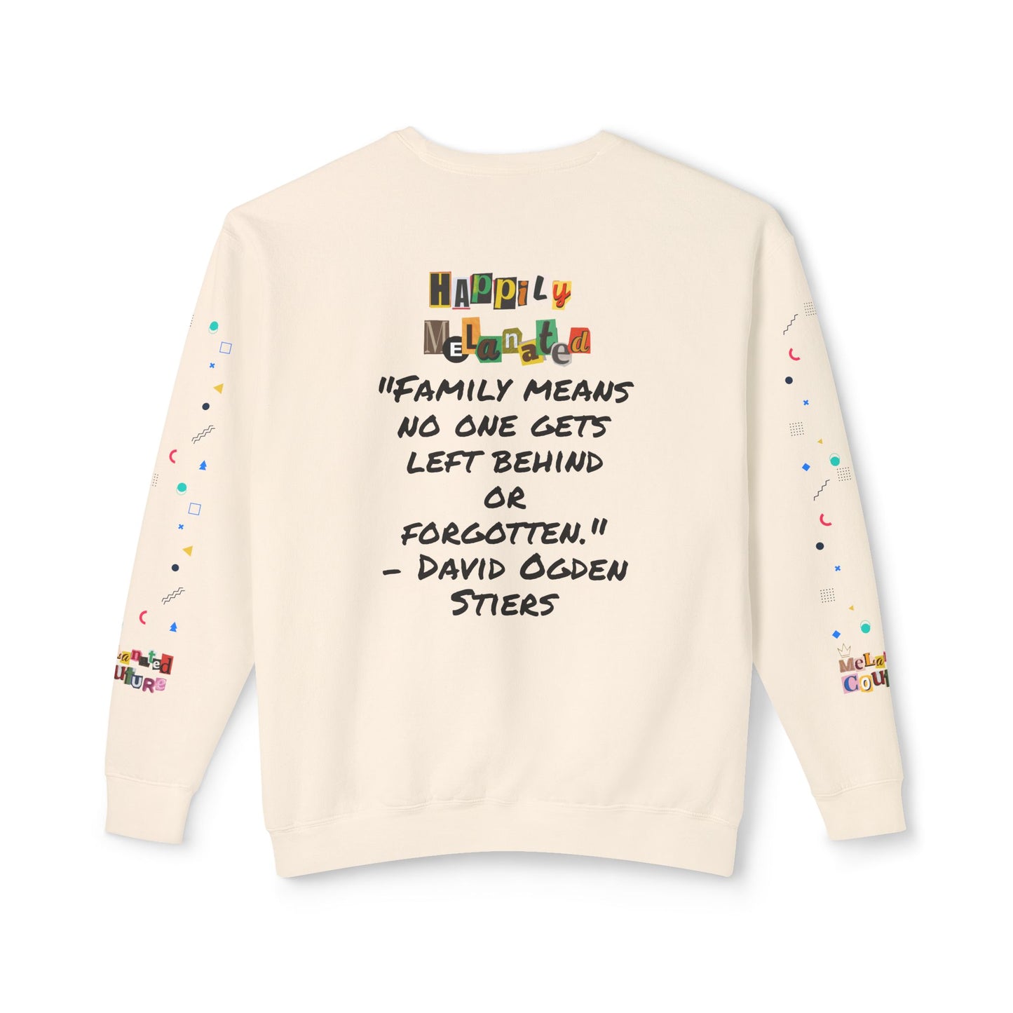 Bold Ethnic Unisex Light Weight Crewneck, Hand-drawn Tribal Family Doodle Design