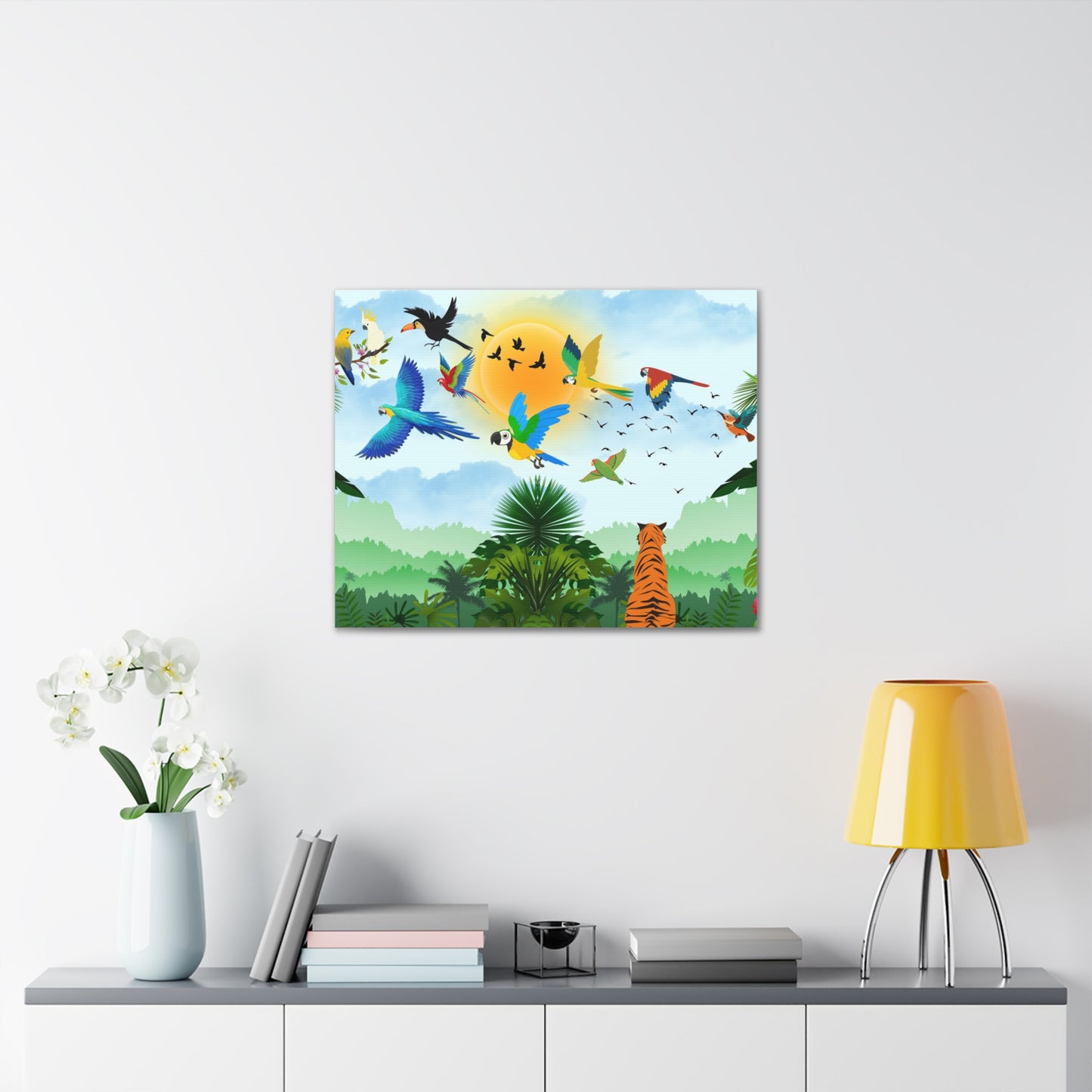 Tropical Bird Canvas, Rainforest, Wild Life Wall Art, Home Decor, Gallery Wrap
