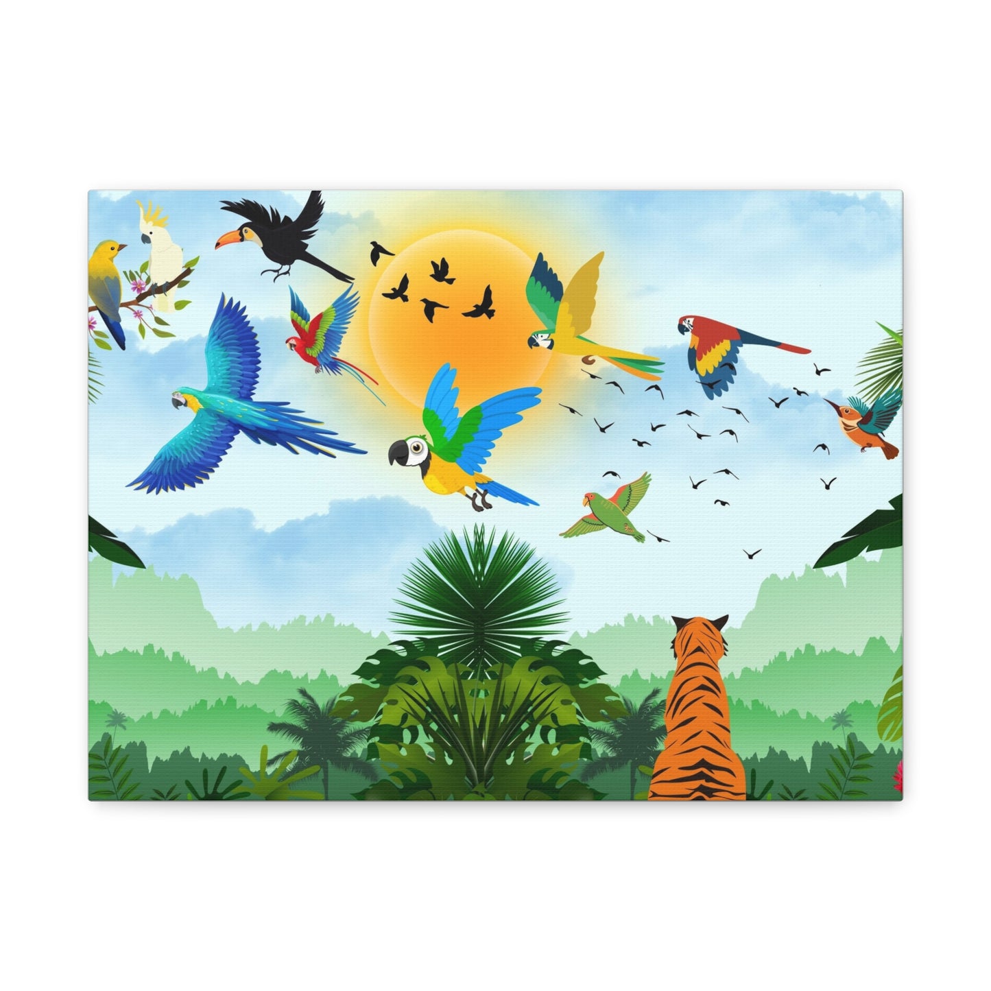 Tropical Bird Canvas, Rainforest, Wild Life Wall Art, Home Decor, Gallery Wrap
