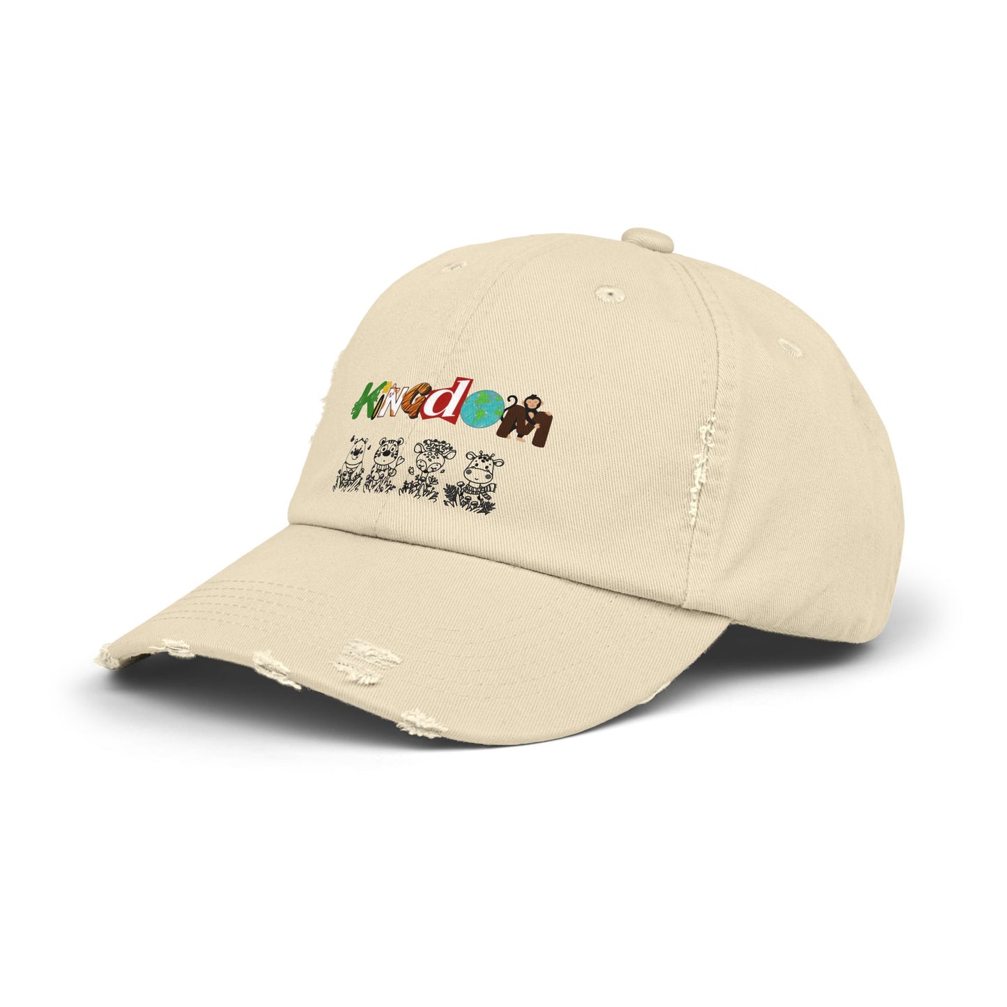 Graphic animal-themed Unisex Distressed Cap