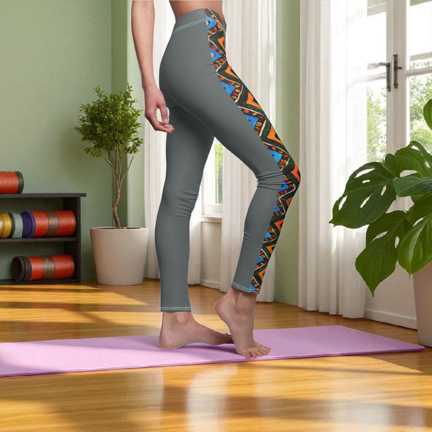 Handcrafted Tribal Print Leggings, Ethnic Pattern Women's Fashion