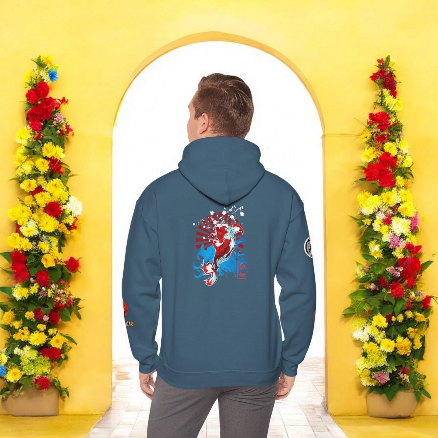 Koi Fish Graphic Hoodie, Unisex Heavy Blend Sweatshirt