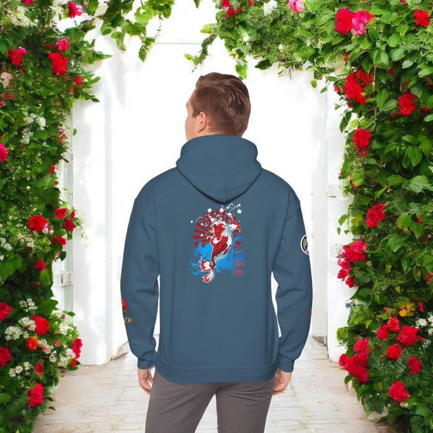 Koi Fish Graphic Hoodie, Unisex Heavy Blend Sweatshirt
