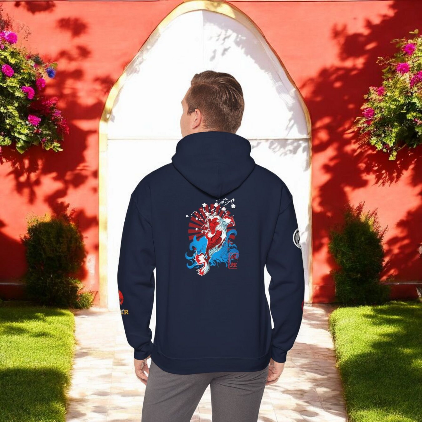Koi Fish Graphic Hoodie, Unisex Heavy Blend Sweatshirt