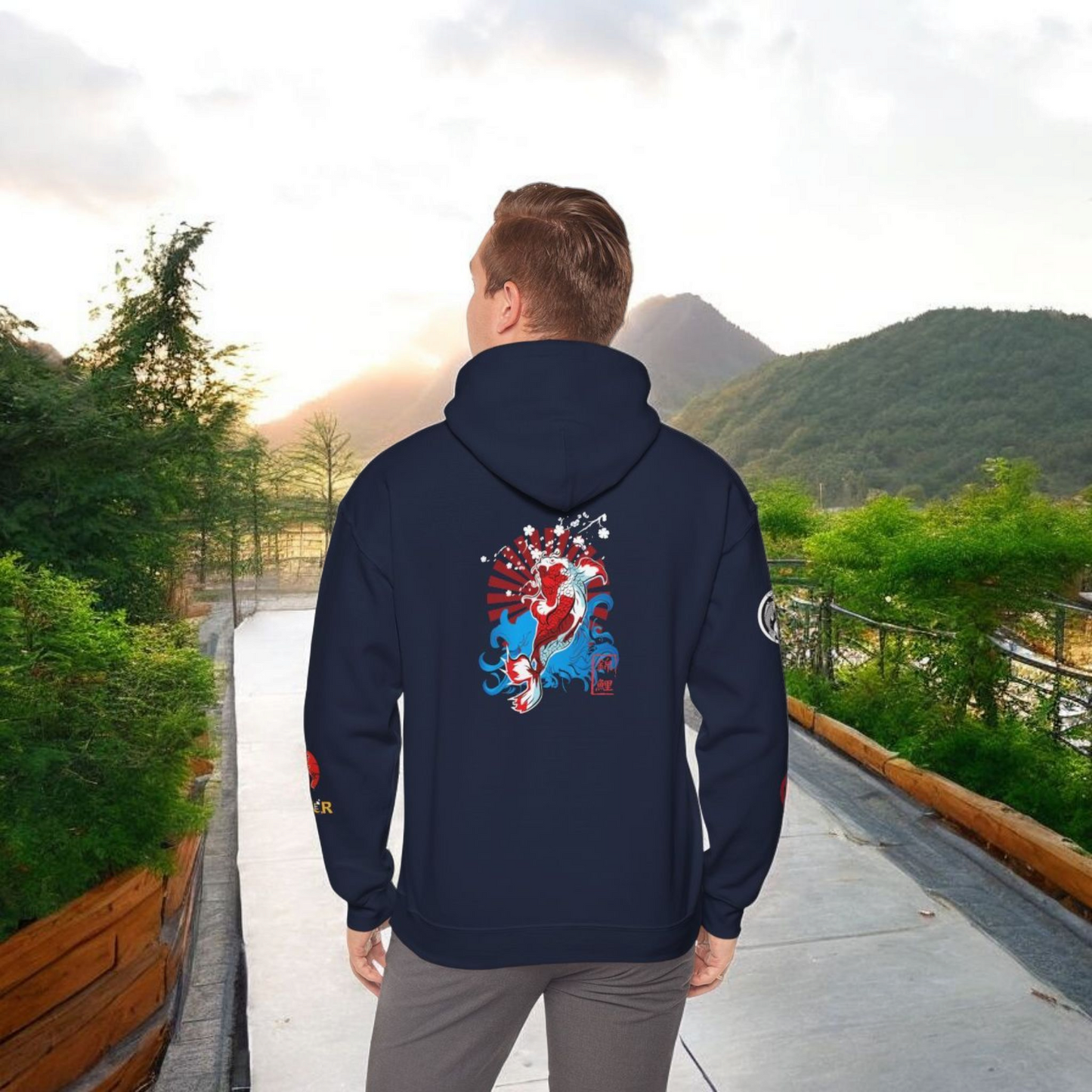 Koi Fish Graphic Hoodie, Unisex Heavy Blend Sweatshirt