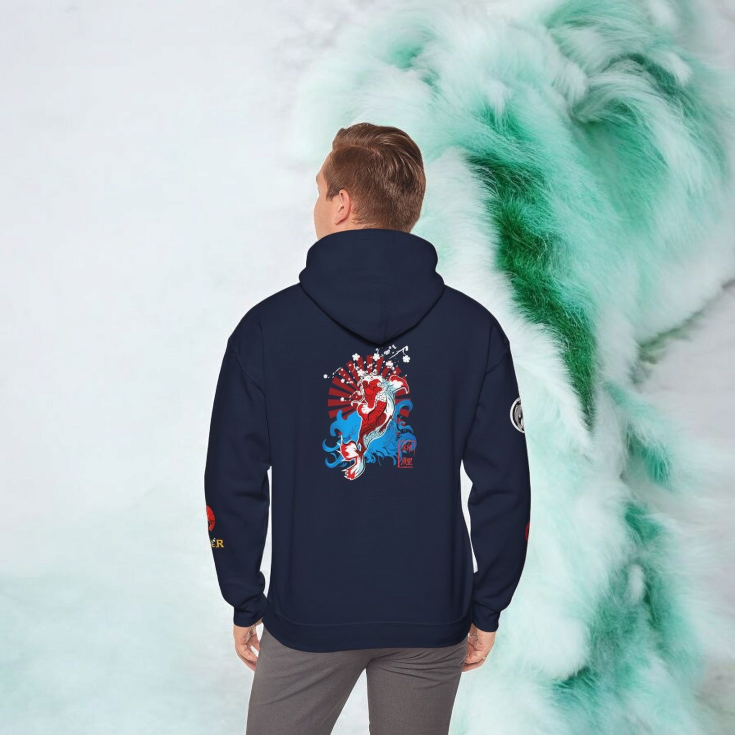 Koi Fish Graphic Hoodie, Unisex Heavy Blend Sweatshirt