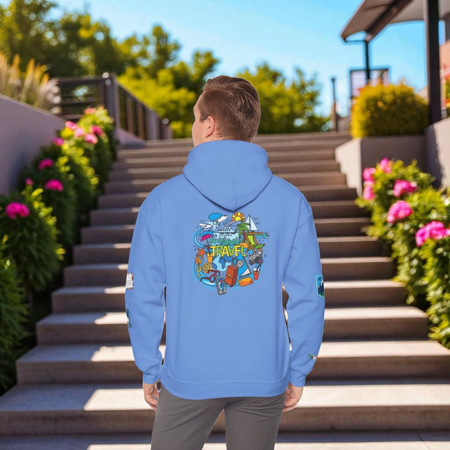 Travel Enthusiast Unisex Hoodie, Vacation Mode Graphic Sweatshirt, Adventure Clothing