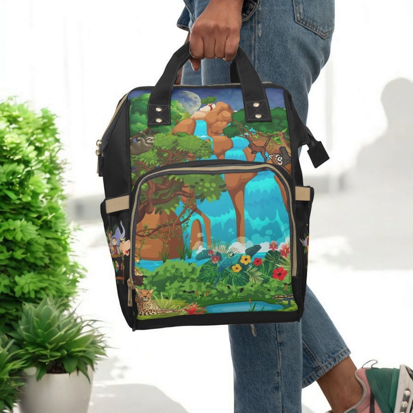 Adventurous Jungle Diaper Backpack for Parents