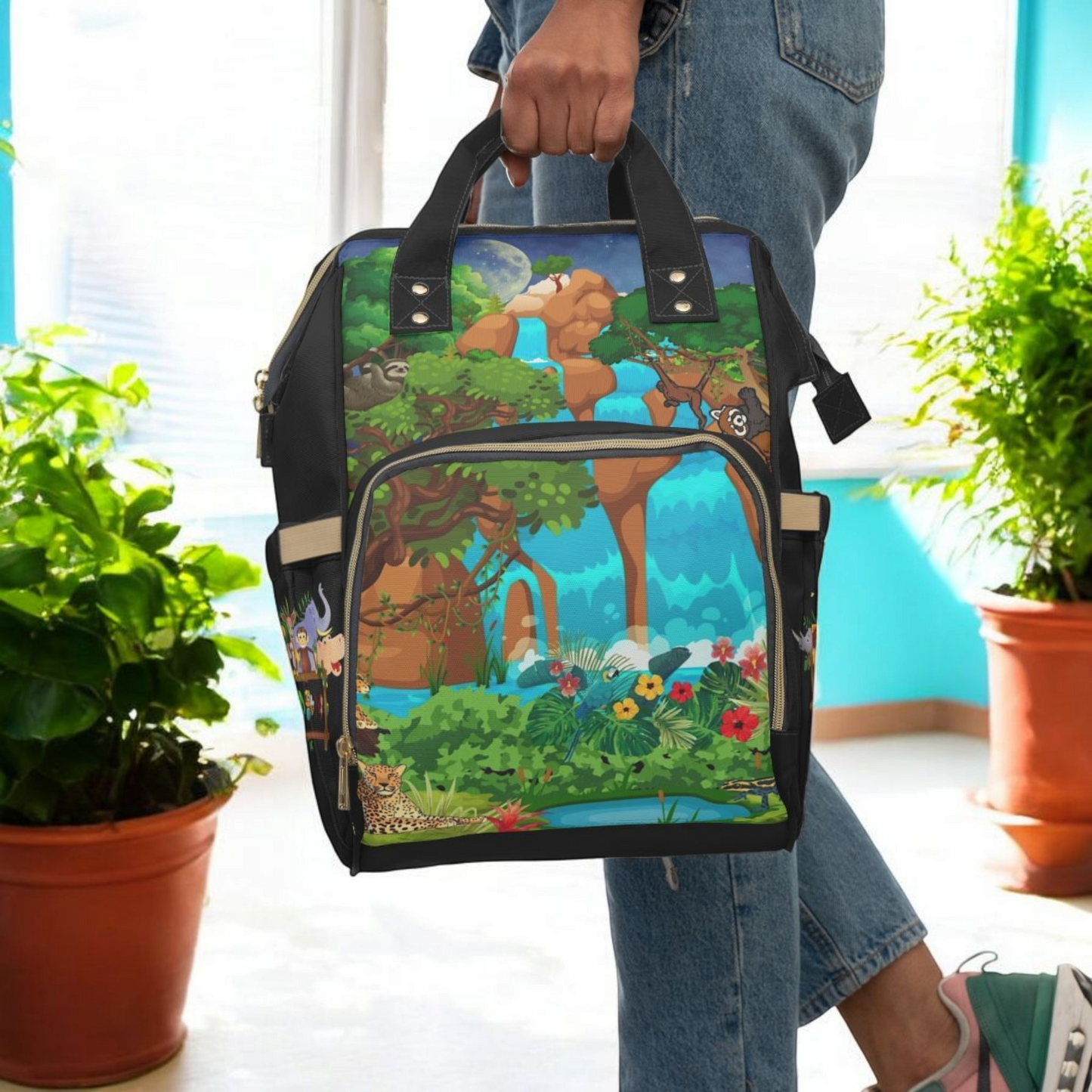 Adventurous Jungle Diaper Backpack for Parents