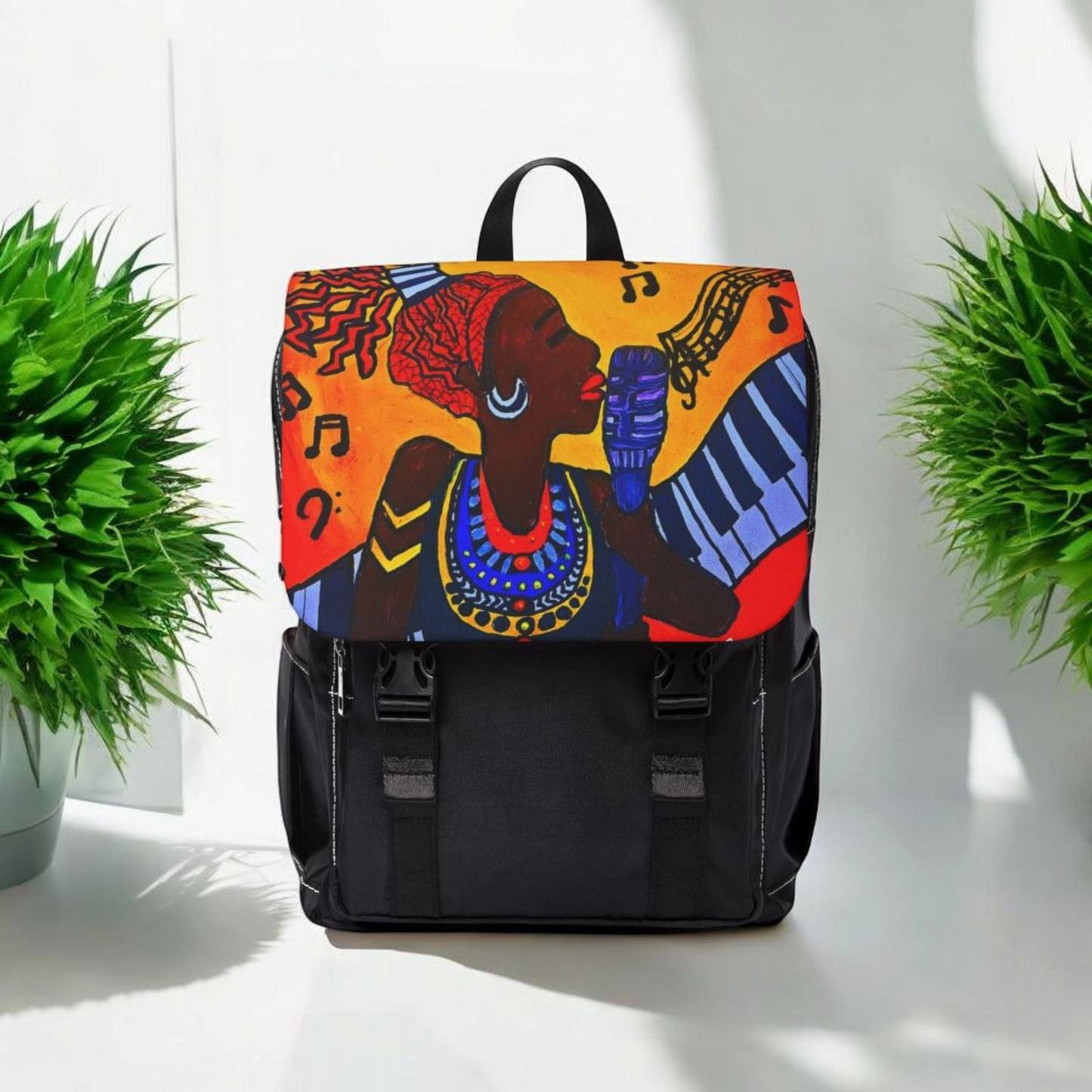 Vibrant Music-Inspired Unisex Shoulder Backpack - Stylish & Functional