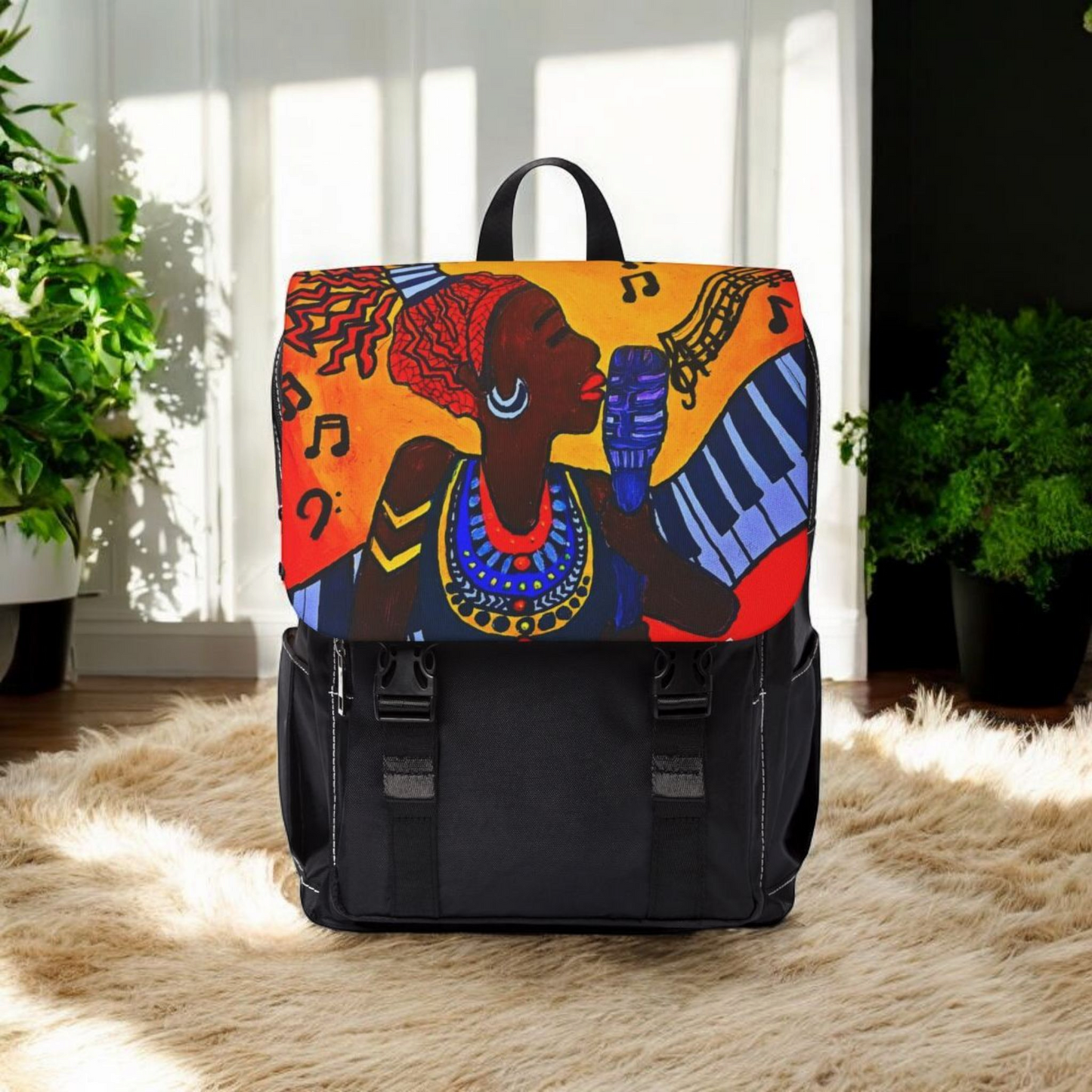 Vibrant Music-Inspired Unisex Shoulder Backpack - Stylish & Functional