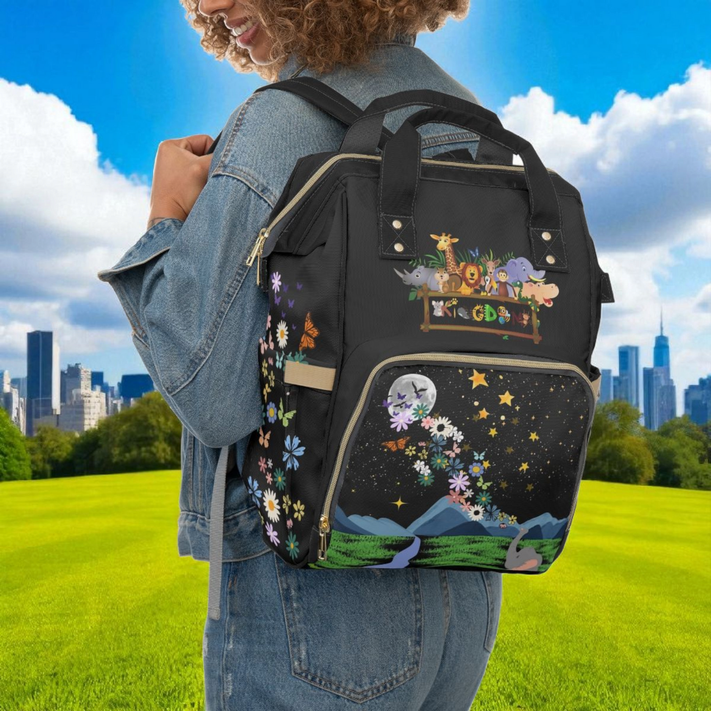 Whimsical Animal-Themed Multifunctional Diaper Backpack - Perfect for Parents on the Go!