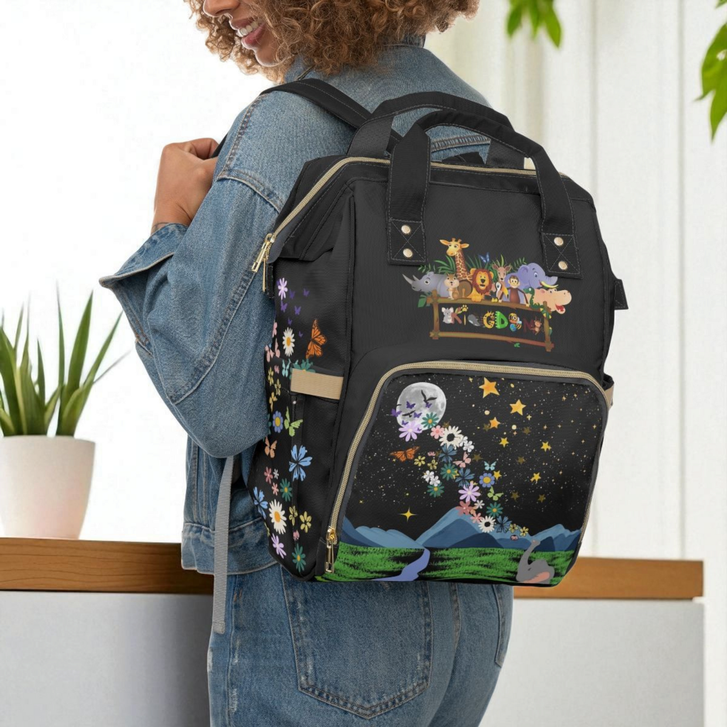 Whimsical Animal-Themed Multifunctional Diaper Backpack - Perfect for Parents on the Go!