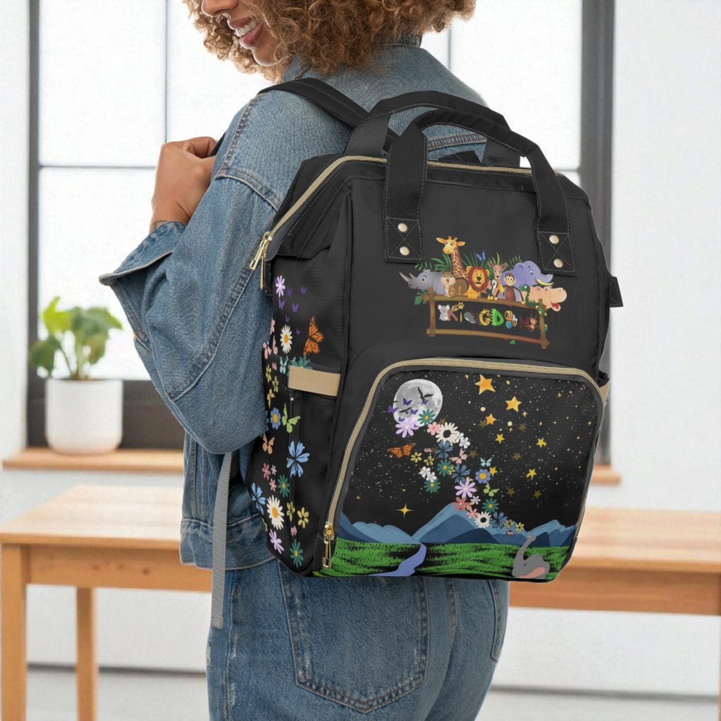 Whimsical Animal-Themed Multifunctional Diaper Backpack - Perfect for Parents on the Go!