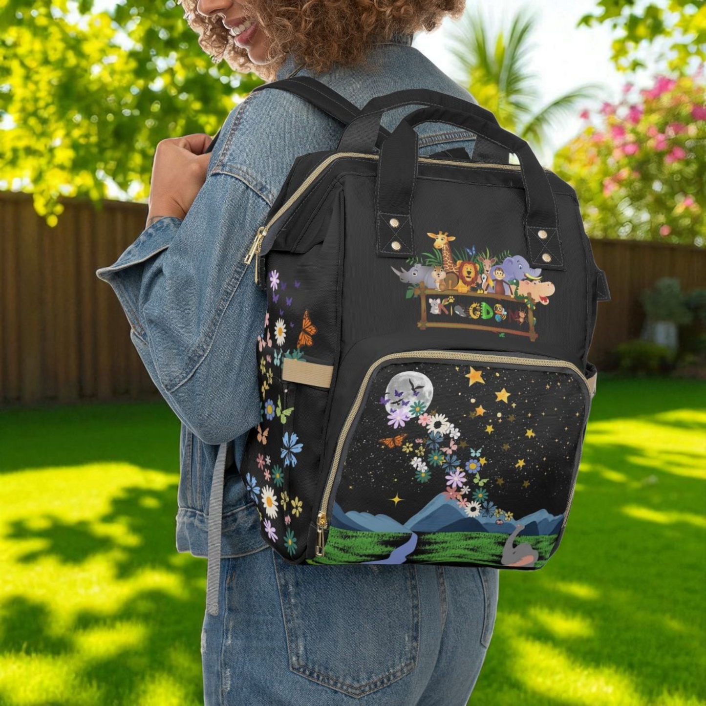Whimsical Animal-Themed Multifunctional Diaper Backpack - Perfect for Parents on the Go!